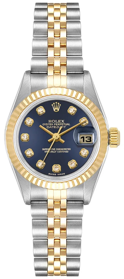 Rolex Lady-Datejust 26mm Blue Dial 18k Yellow Gold & Steel Ladies Watch 79173