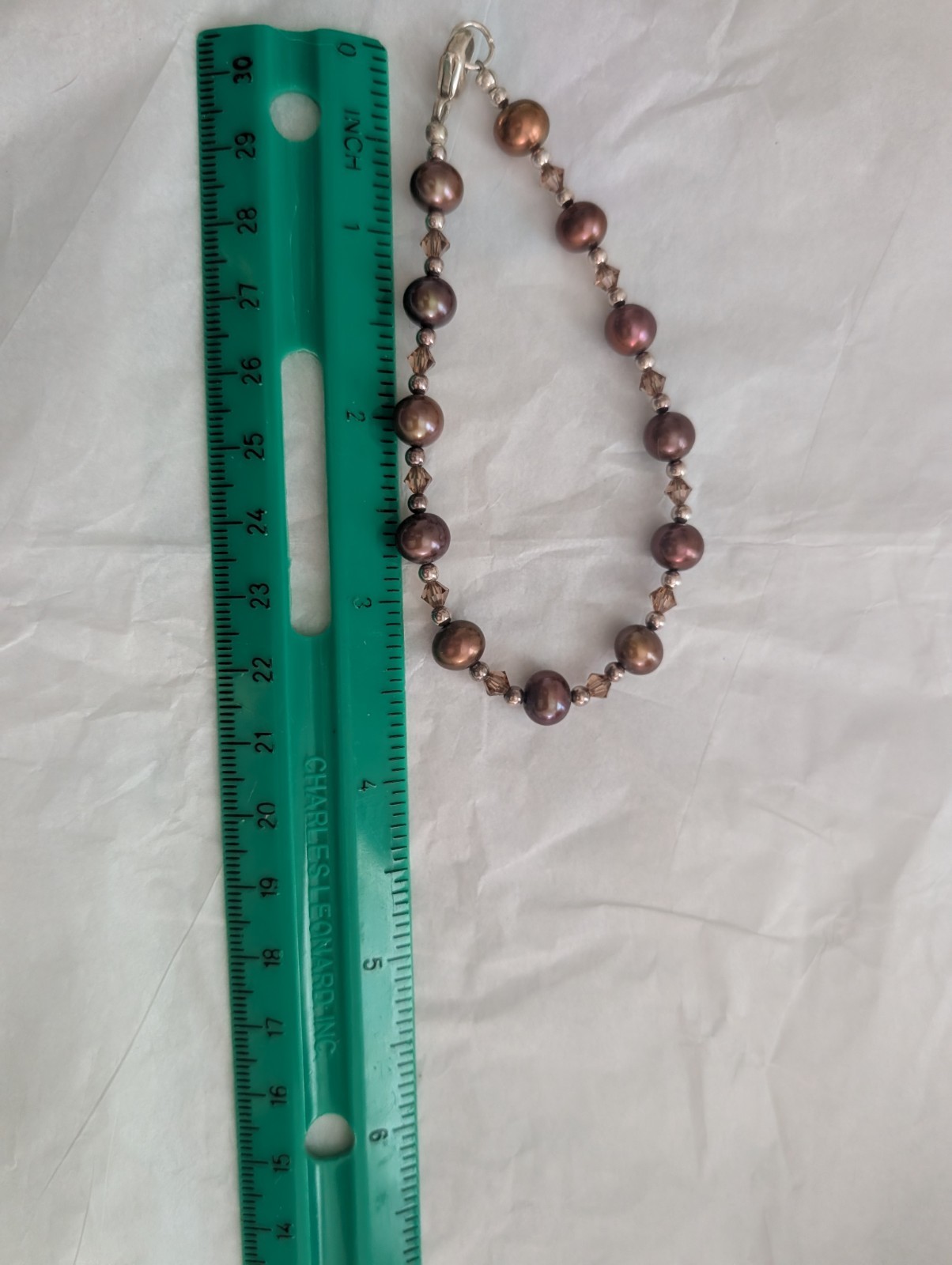 925 Sterling Freshwater Pearl Necklace Bracelet Earrings Set Bronze
