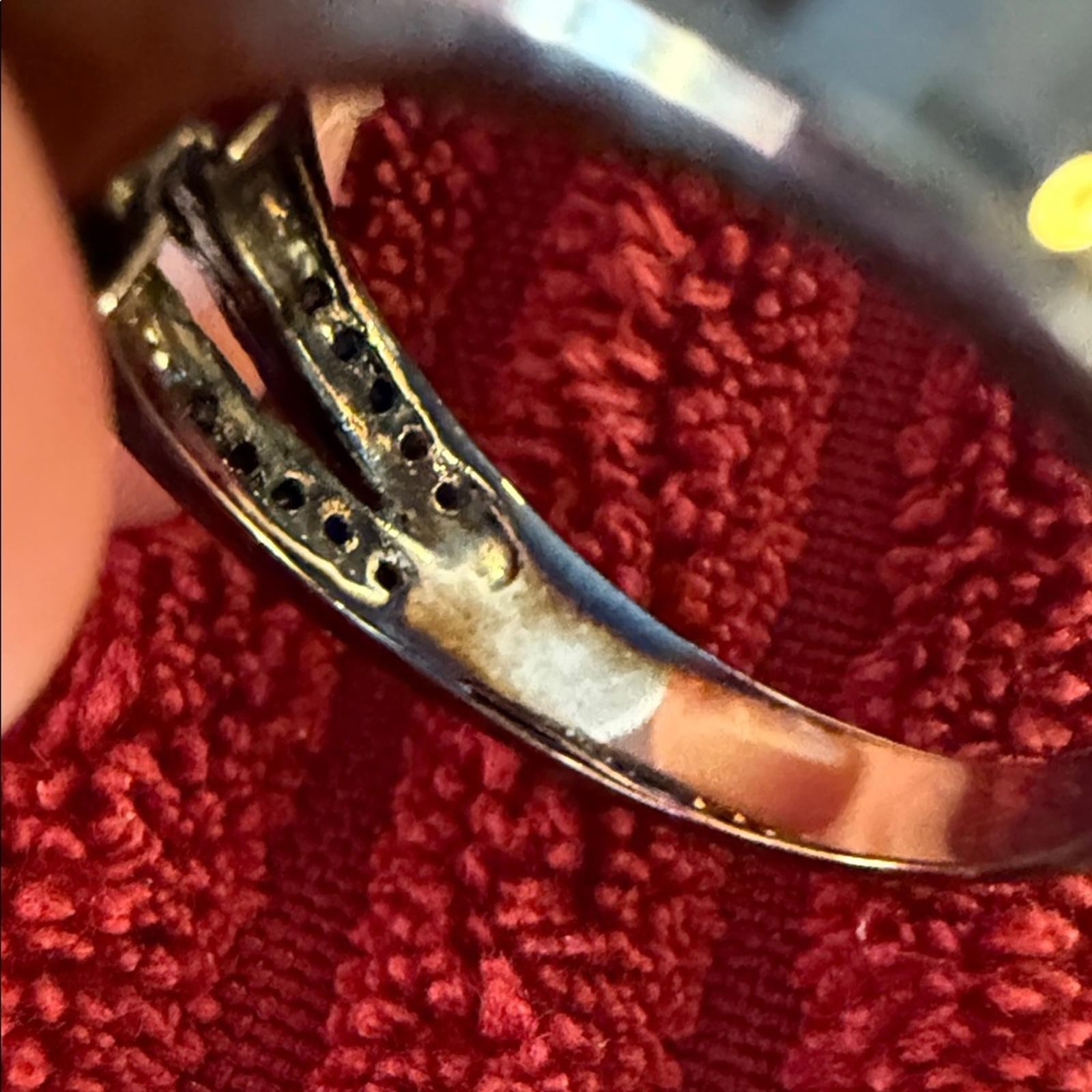 10K Black Gold Blue Gemstone Ring