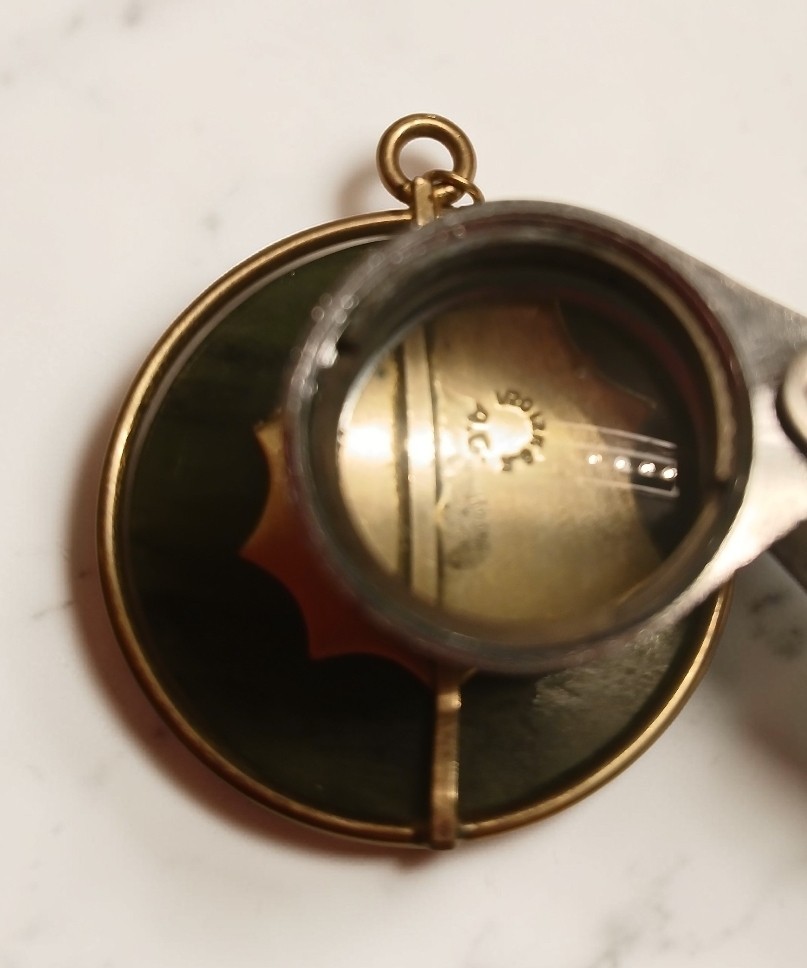 Vntg Mid 20th Century V20/12K/GF Moss Agate Stone Pendant By A.C. Company