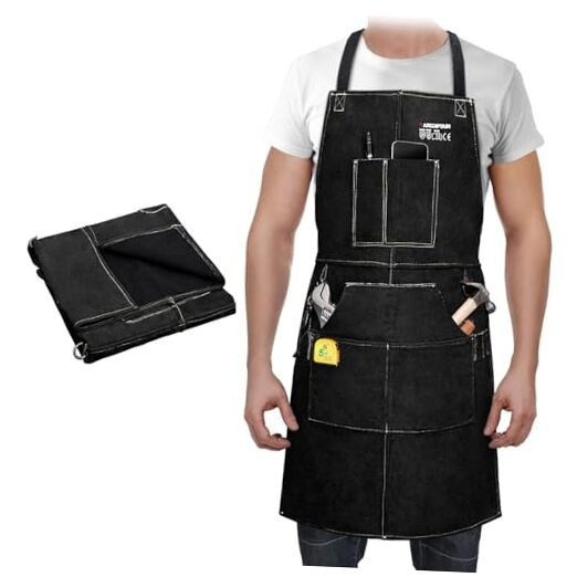 Welding Work Apron 24″ X 36″ Heat Flame Resistant Cowhidesmith Leather Black