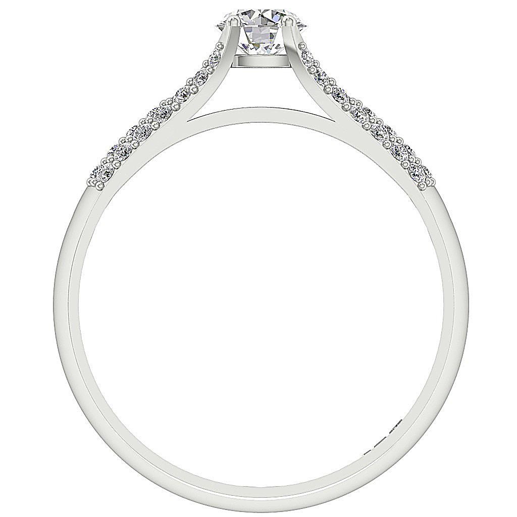 Solitaire Engagement Lab Grown Diamond Ring VS F 0.90 Ct 14K White Gold 4.90MM