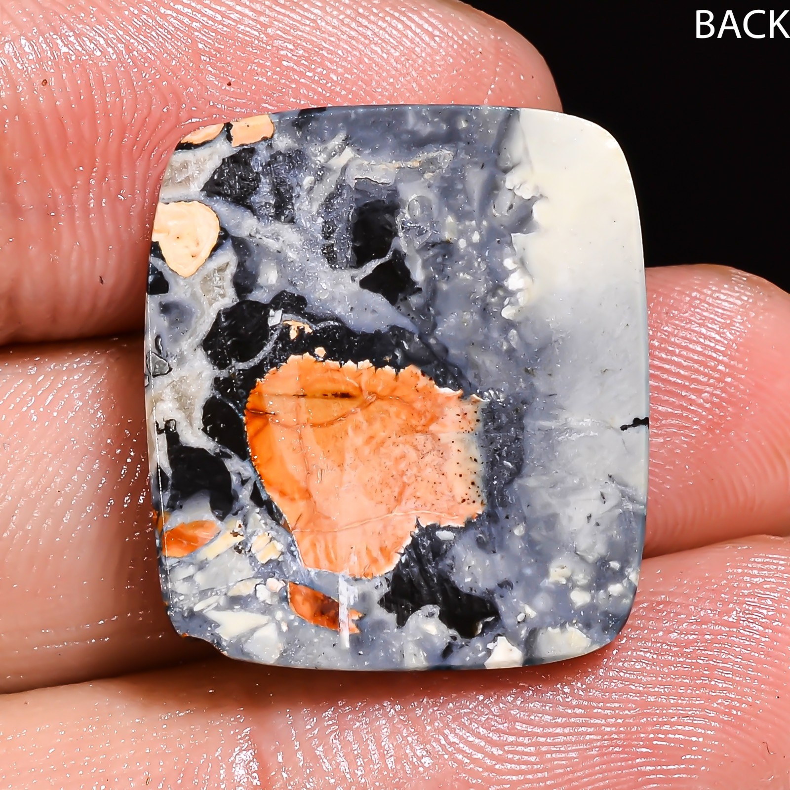 Natural Maligano Jasper Radiant Shape Cabochon Loose Gemstone 22X19X5MM 25.5 Cts