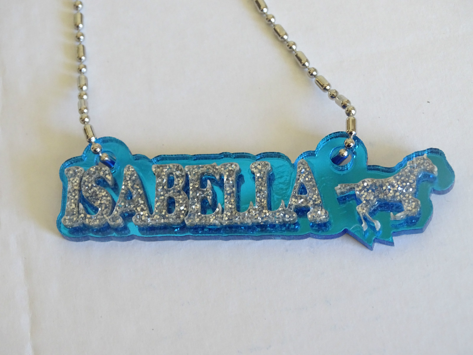 Personalized Name Necklace Custom Name Plate Acrylic Mirror Name Necklace Laser