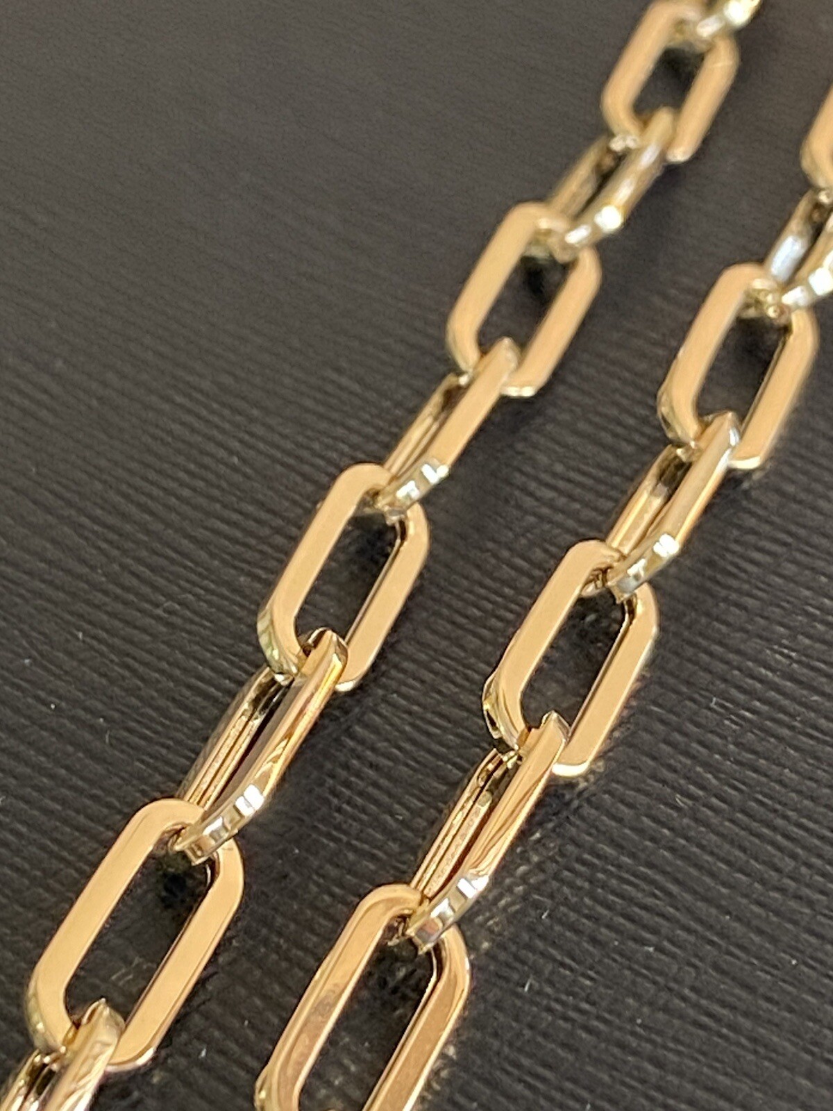 14K Yellow Gold Bold Paperclip Chain Link Layer Necklace 10mm 30inch