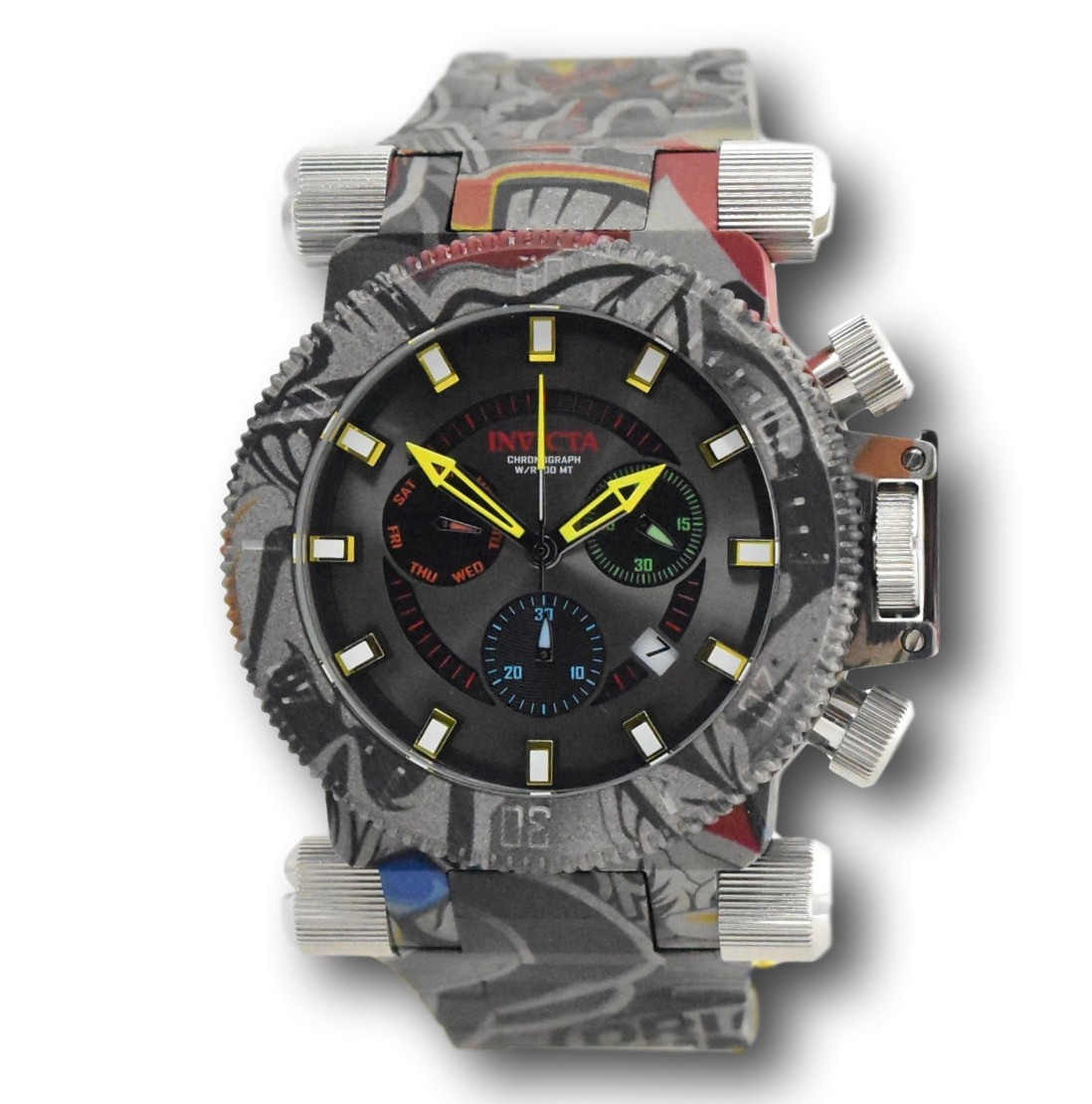 Invicta Coalition Forces Graffiti Hydro-Plated Men 51mm Swiss Chrono Watch 26449