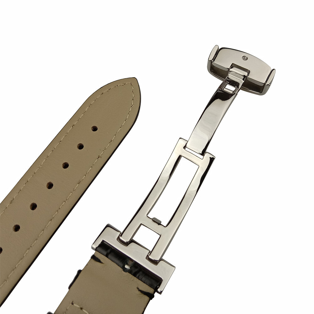 Black And Brown Genuine Leather Watch Strap Band 16 17 18 19 20 21 22 23 24mm