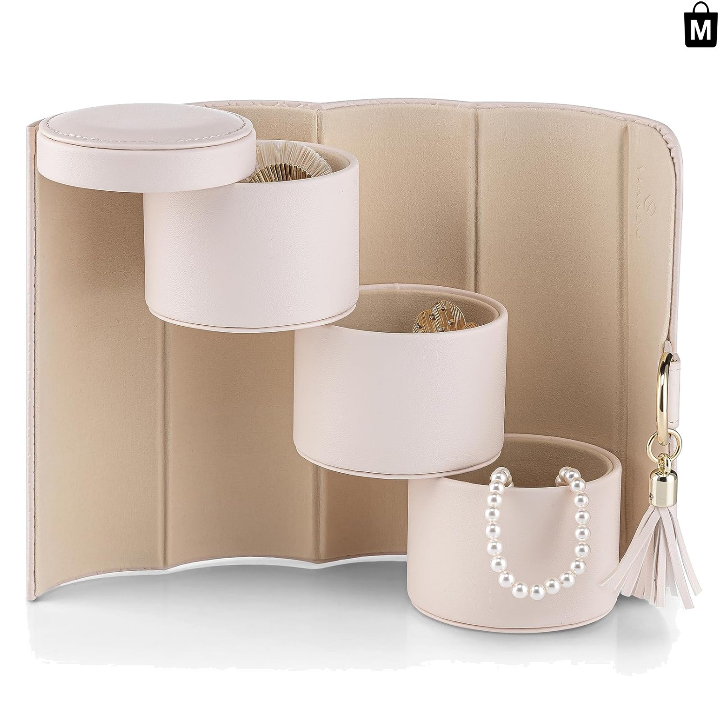 Multi-Functional Jewelry Travel Case for Women – Perfect Gift in Light Pink