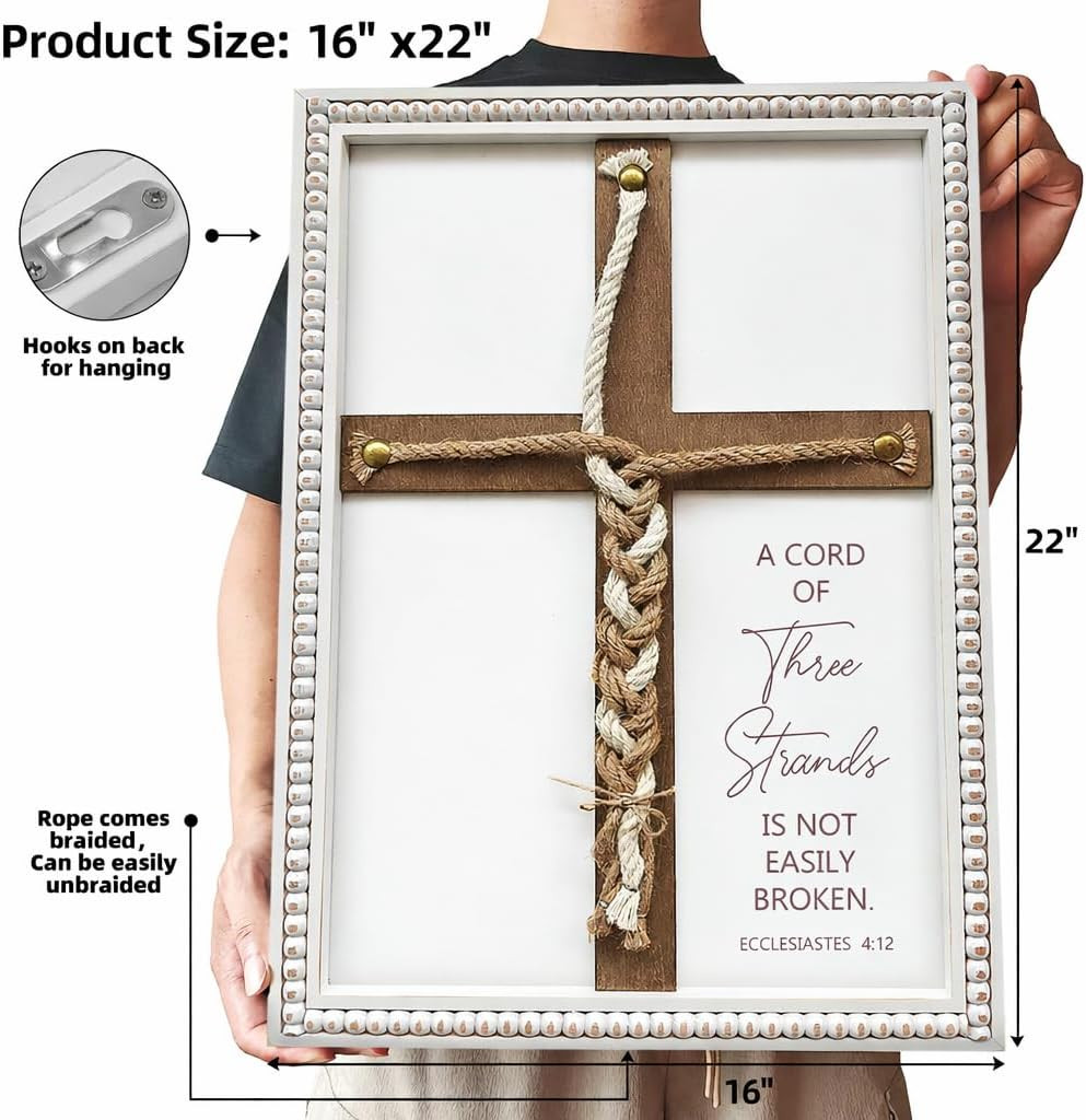 Three Strands Cord Wedding Unity Sign, Cross to Braid or Tie God’S Knot – a Cord
