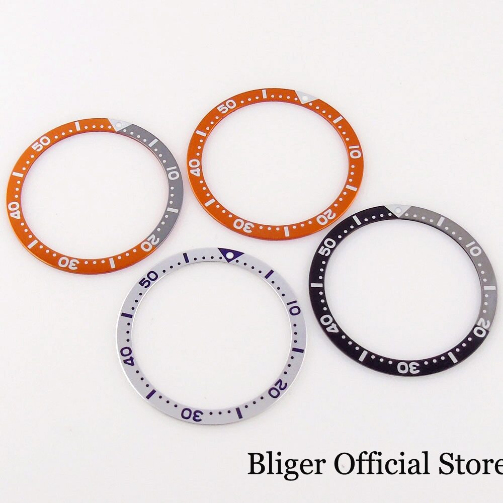 Orange/Blue/Black Flat 38mm*31.5mm fit SKX007 SKX009 Alloy Aluminum Watch Bezel
