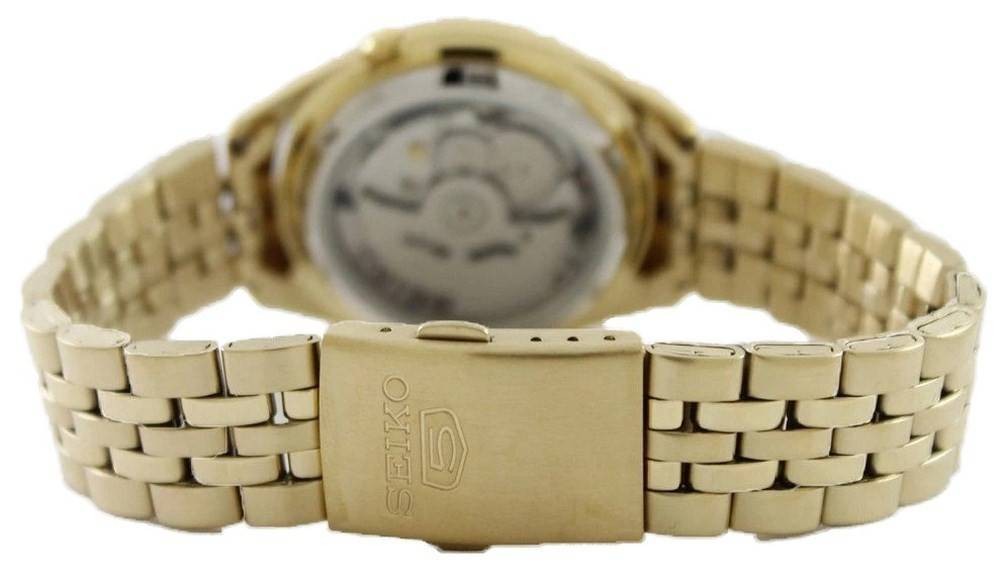 Seiko 5 Automatic 21 Jewels Gold Tone Dial Stainless Steel SNKL28K1 Mens Watch