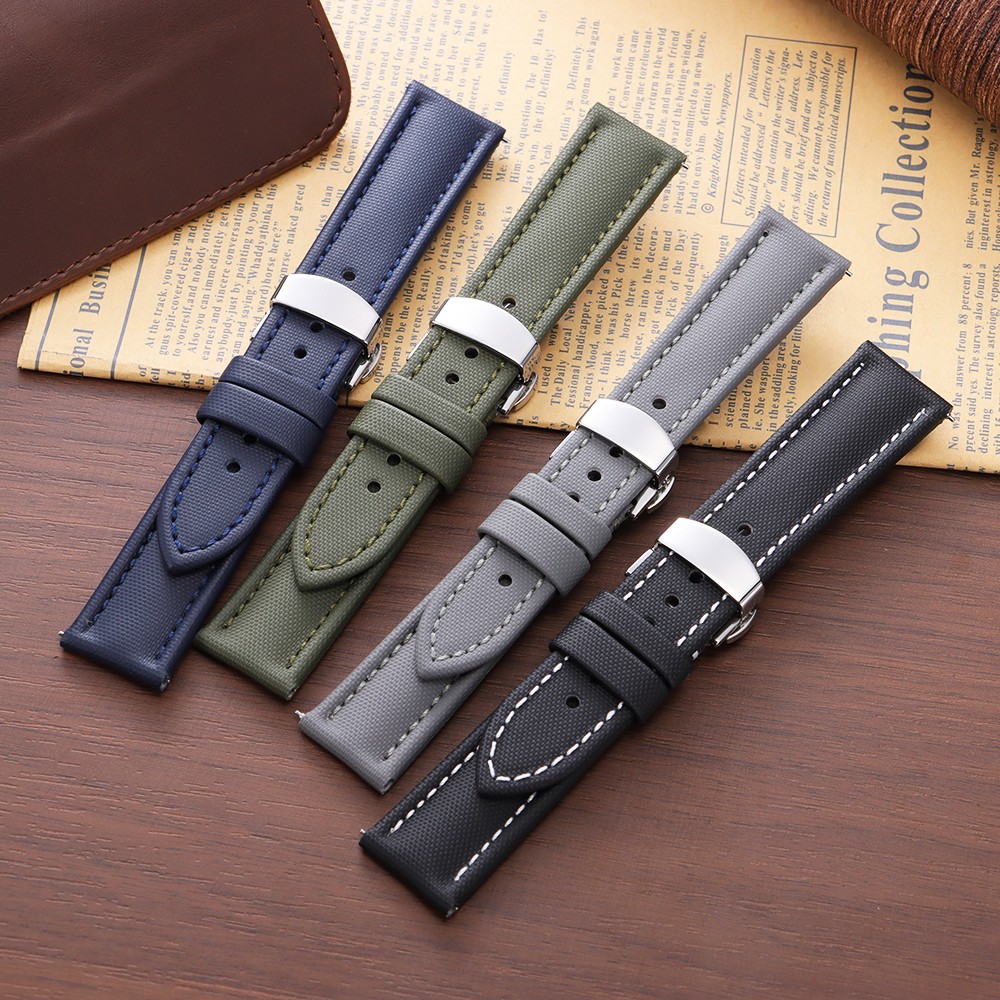 For Omega for Seiko Business Nylon Watch Strap 18/19/20/21/22mm Butterfly Buckle