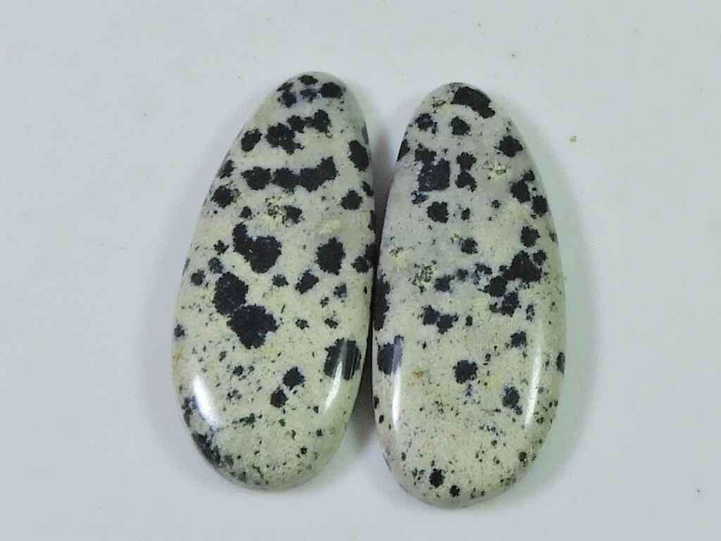 24.15Cts. Natural Dalmation Jasper (12mm X 24mm each) Cabochon Match Pair