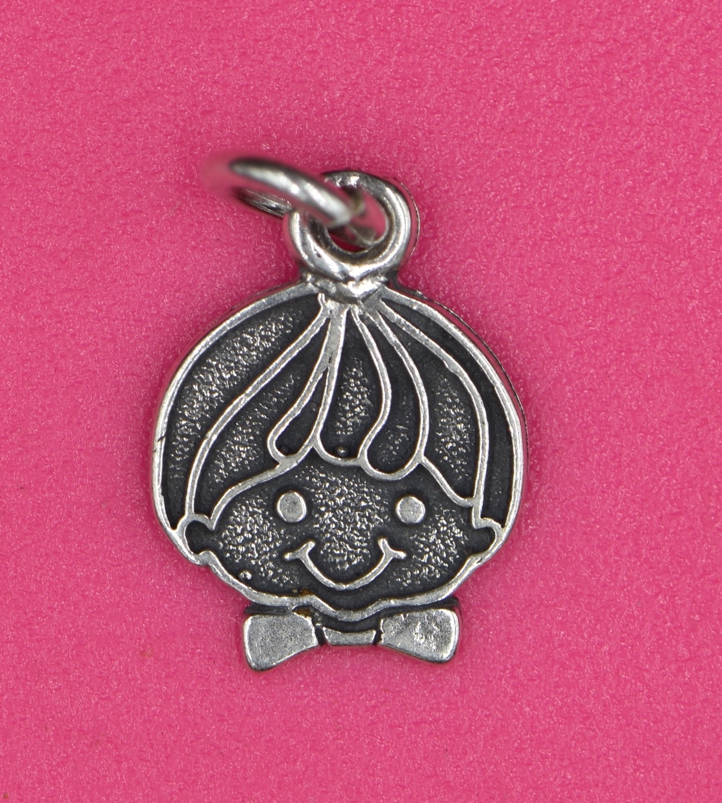 VINTAGE LITTLE BOY HEAD SILVER CHARM FOR CHARM BRACELET