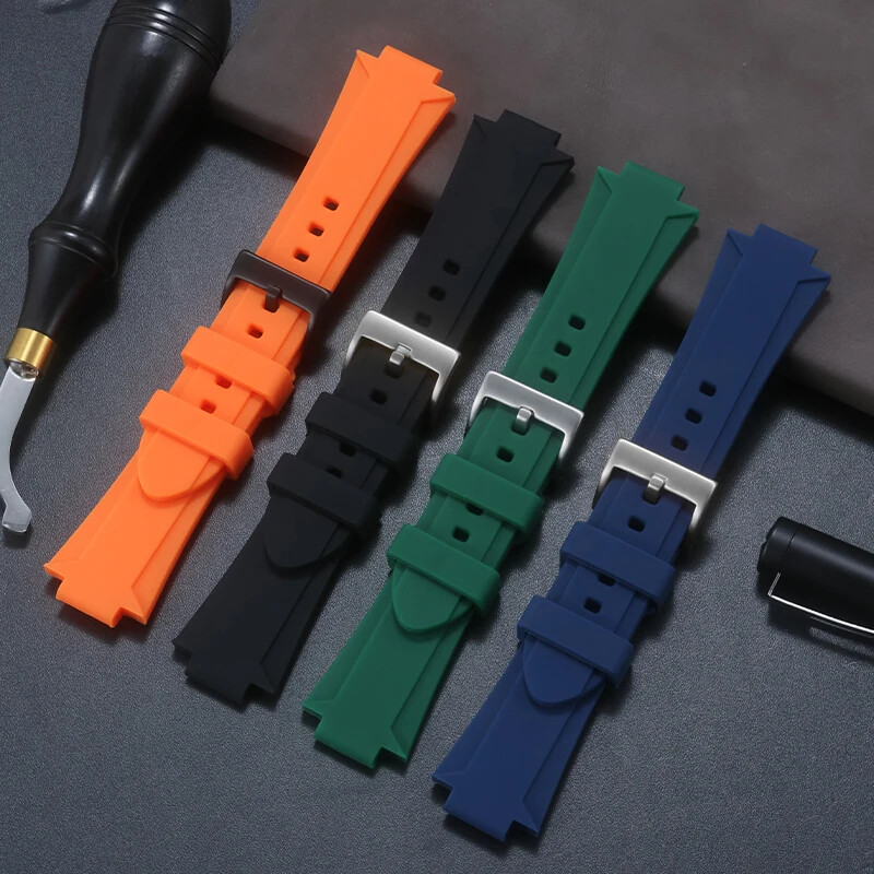 Silicone Watch Strap For Oris Aquis 7790 7654 7730 7740 Pin Buckle 24×11 24x12mm
