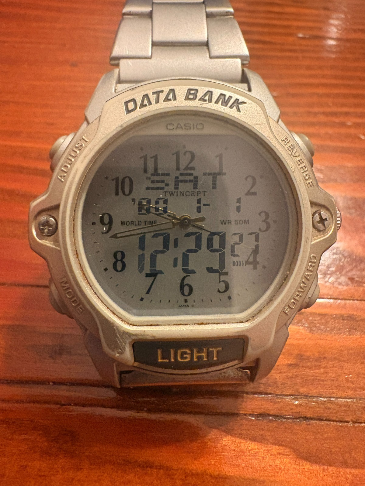Casio ABX-24 Twincept Data Bank 2359 Analog Digital Back Light Men Watch Vintage
