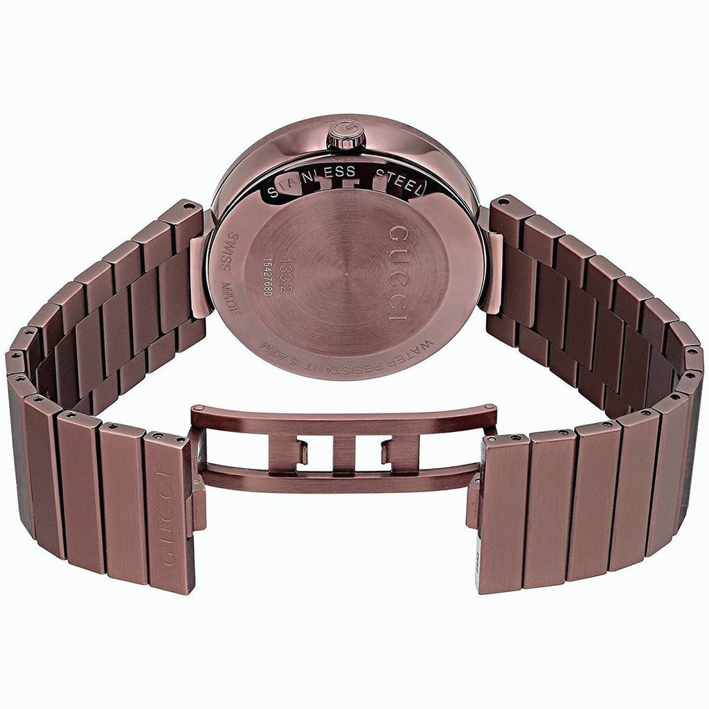 Gucci Interlocking XL PVD 42mm Steel Brown Dial Men Quartz Watch YA133211 – NWOT
