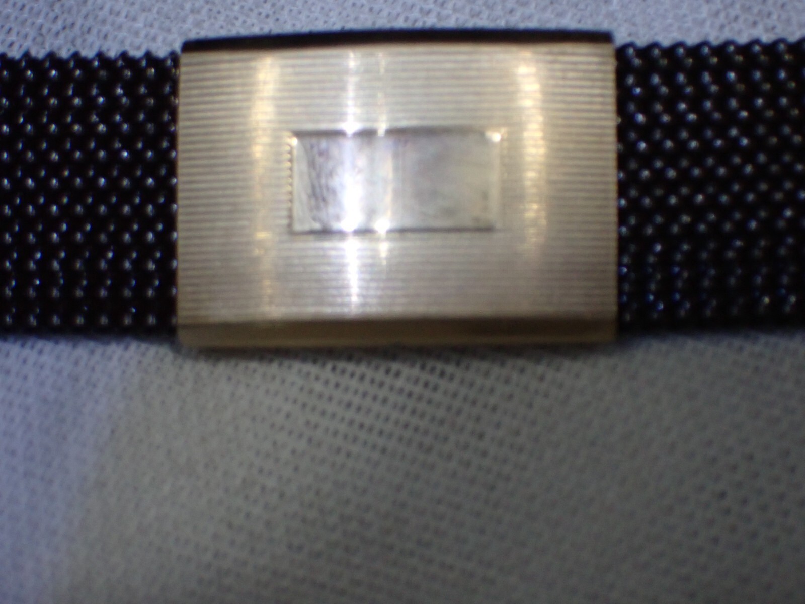Vintage EVINGER Men’s Watch Band BROWN MESH & YELLOW 22.5 mm ends NOS 6 1/8″