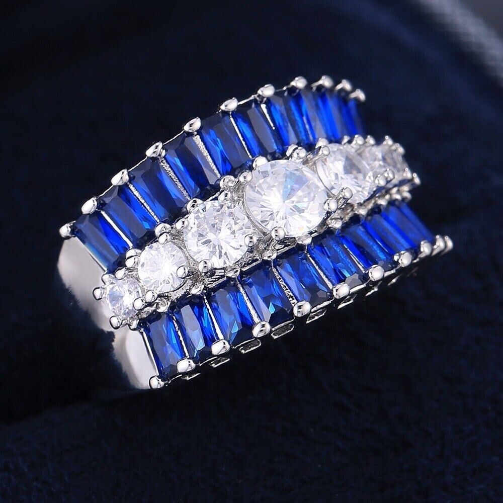 925 Silver Plated Beautiful Ring For Fiacee Gifts 2.8 CT CZ Anniversary Ring