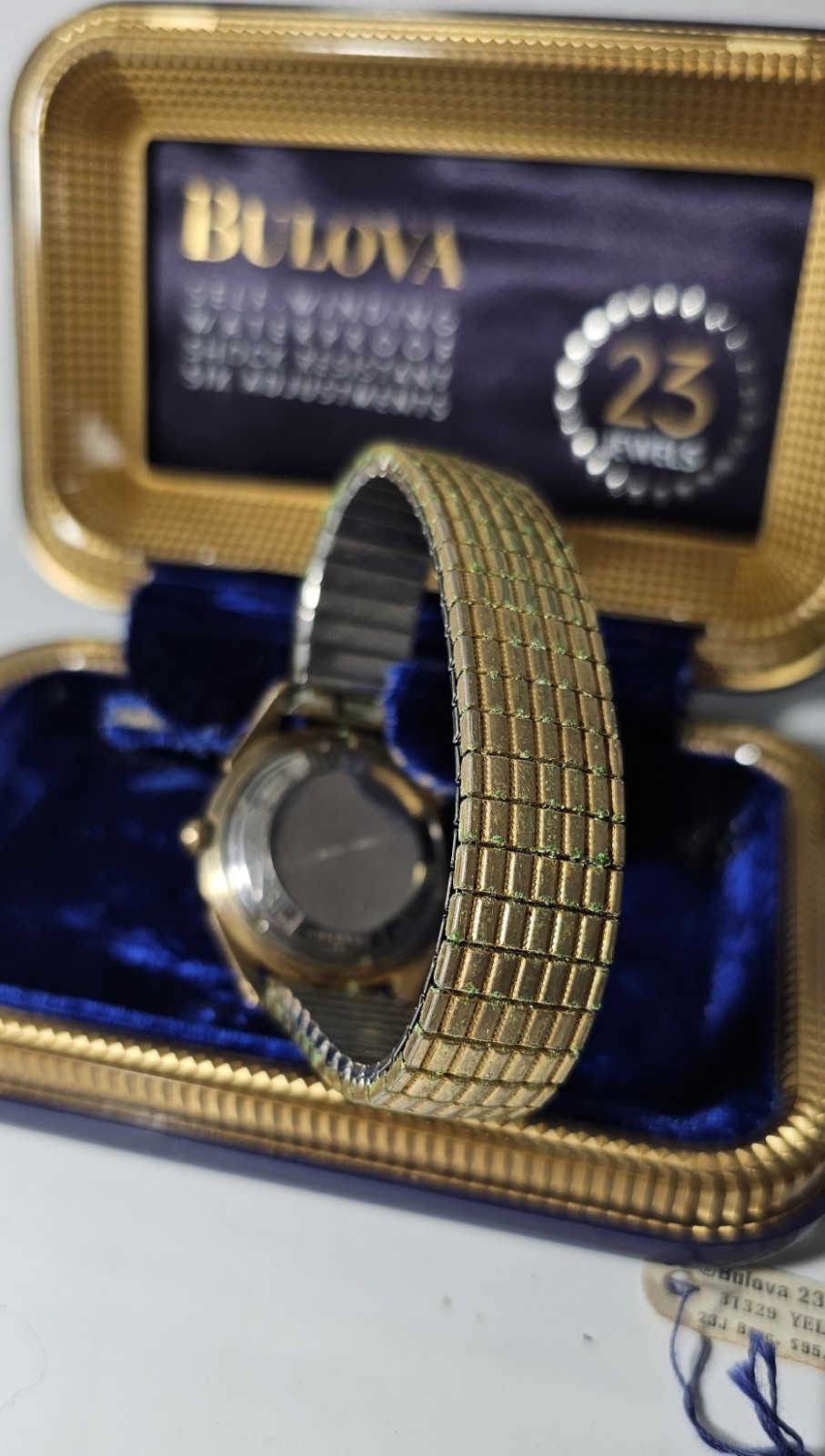1956 Vintage Bulova 23-T 23 Jewel Self Winding Watch NOS Original Box Papers