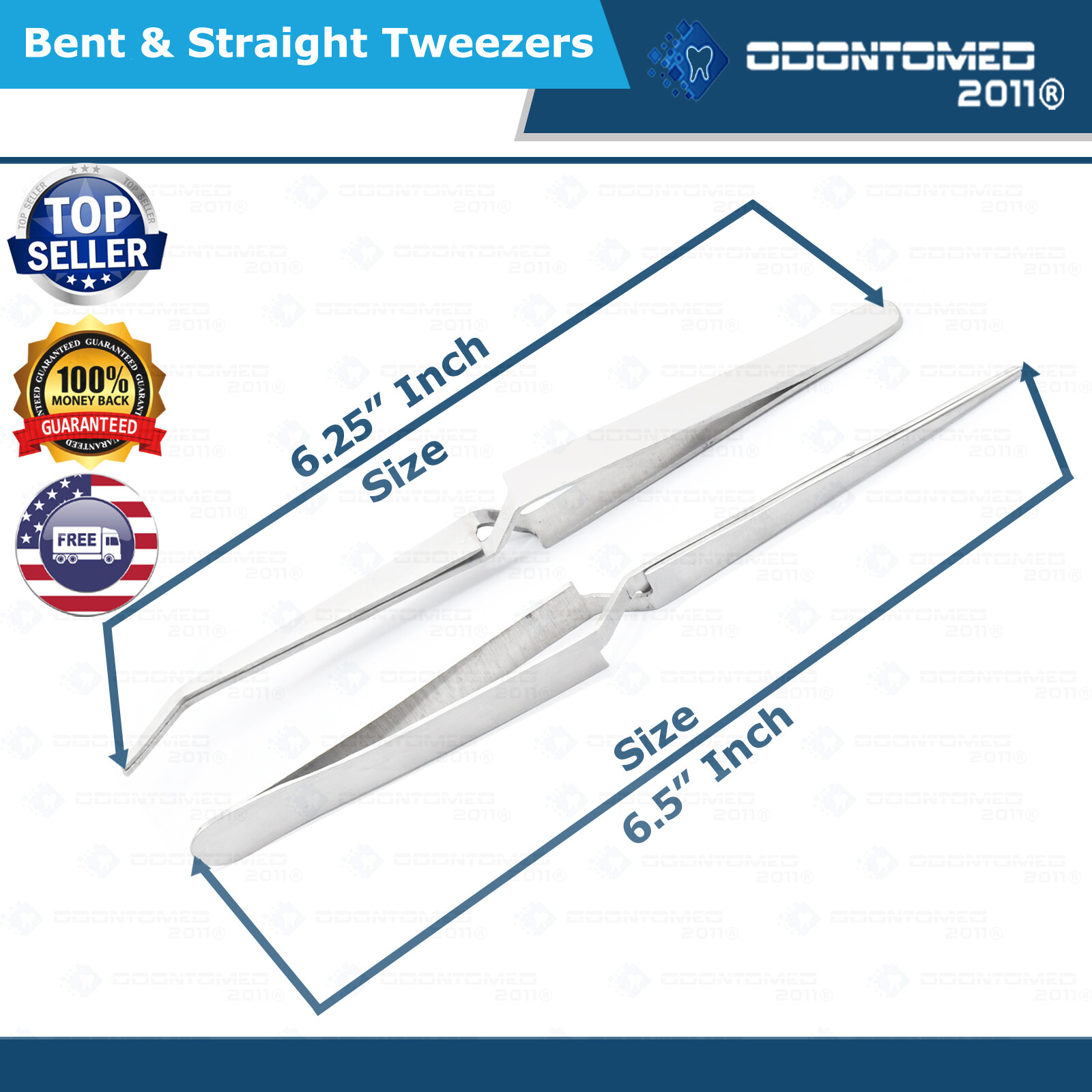 Cross Lock Tweezer Set of 2 – Bent & Straight Self Closing Holding Tweezers ODM