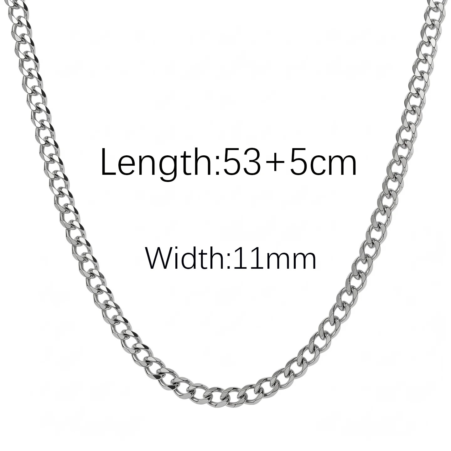 European and American Hip-Hop 6-sided Polished Cuban Chain, Colorfast Titanium S