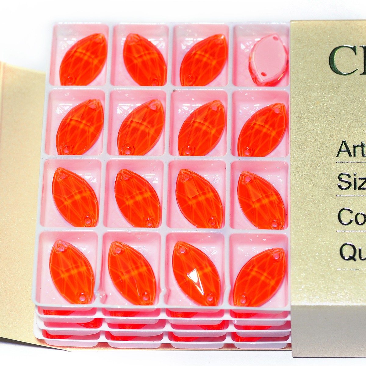 Navette Neon Edges with chamfers Cosmic Crystal Sew On Rhinestones Flat Back St