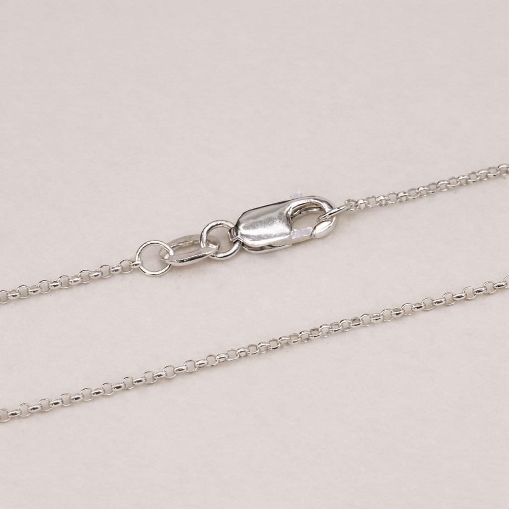 9 ct White Gold 1.2 mm Round Belcher Chain Necklace 61cm / 24″ Hallmarked