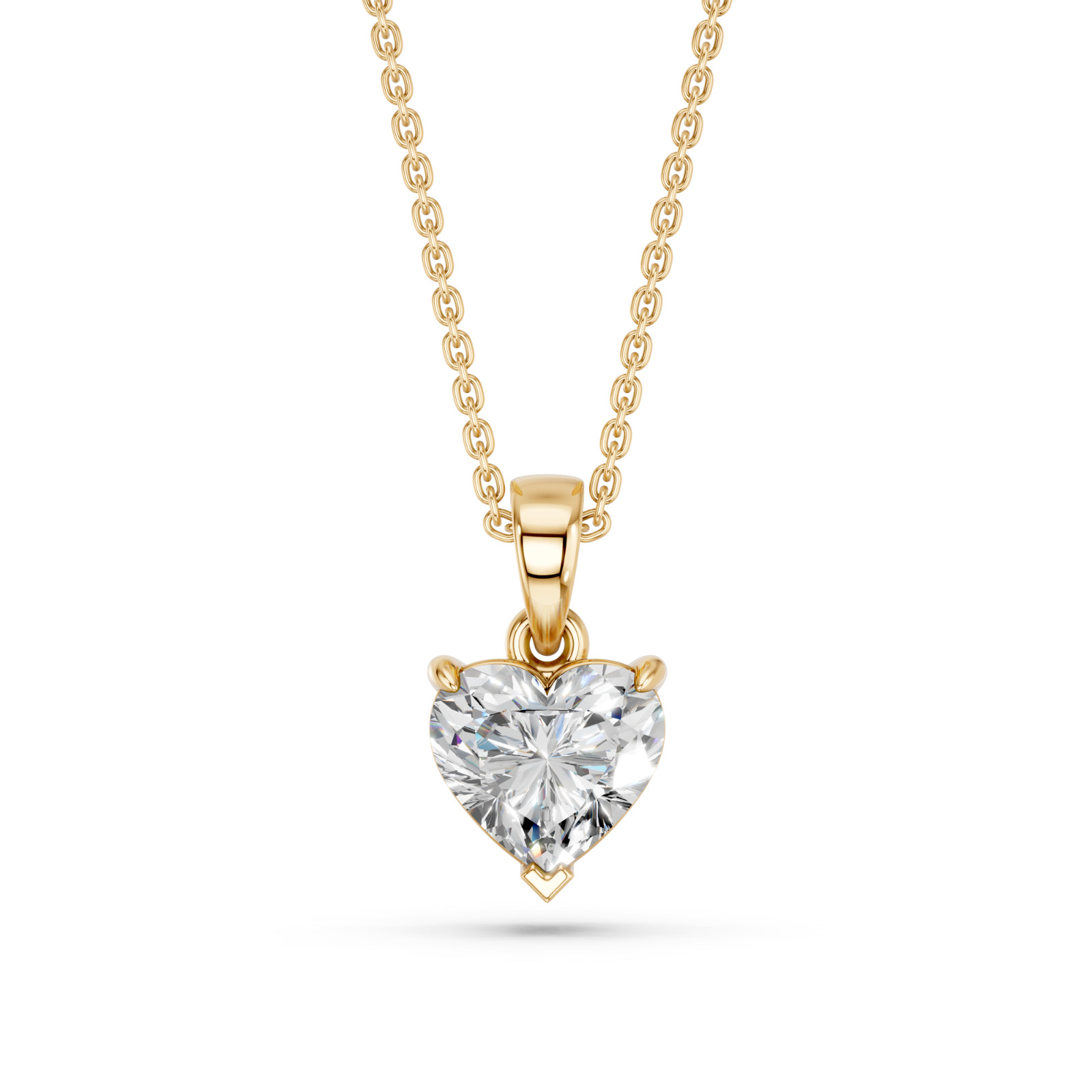 IGI Certified 1.00Ct Heart Lab Grown Diamond Pendant Necklace 925-Silver Women’s