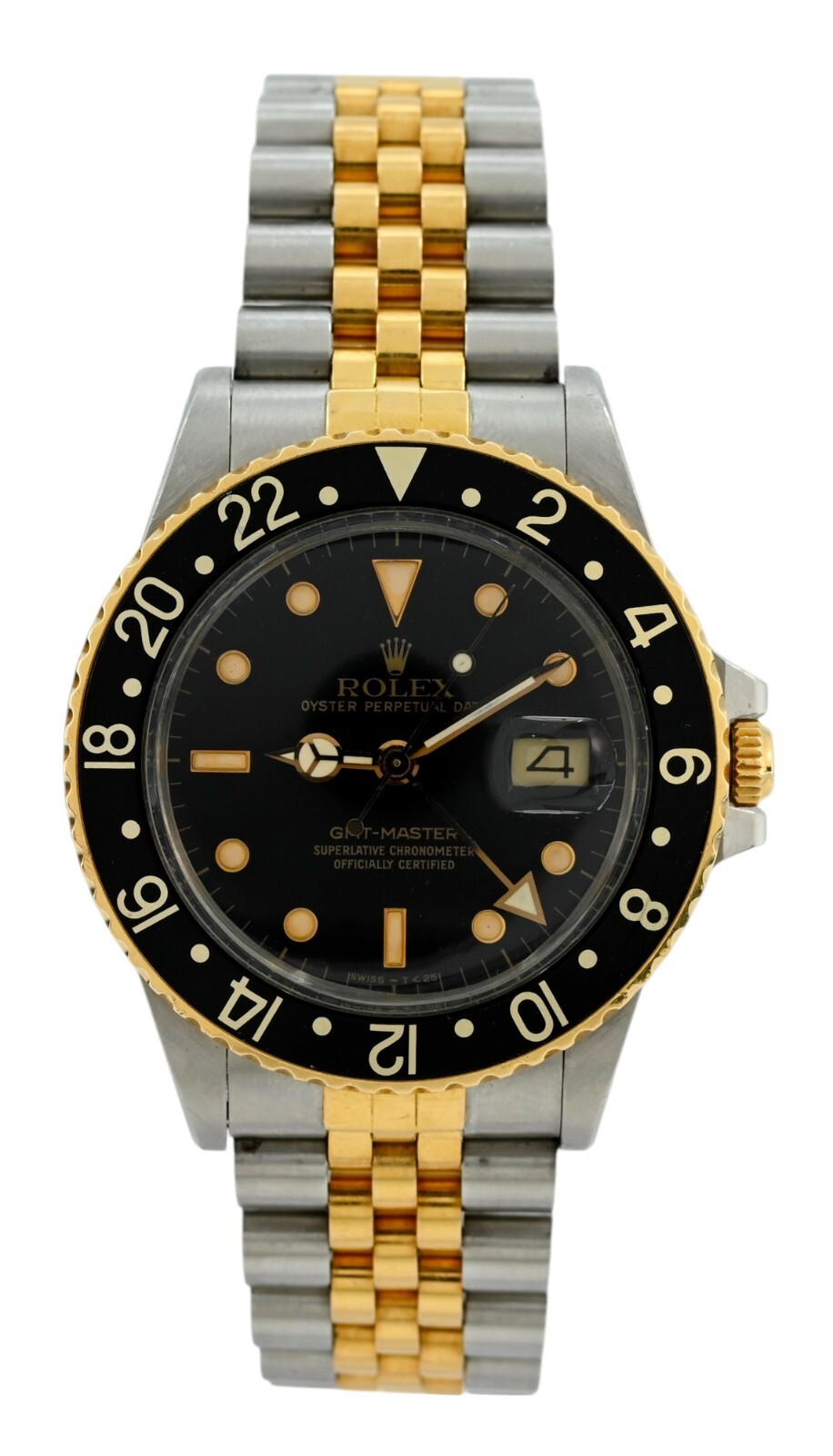 1987 Rolex 40mm Men’s Black Dial Two-Tone GMT Master Watch Unpolished Ref: 16753
