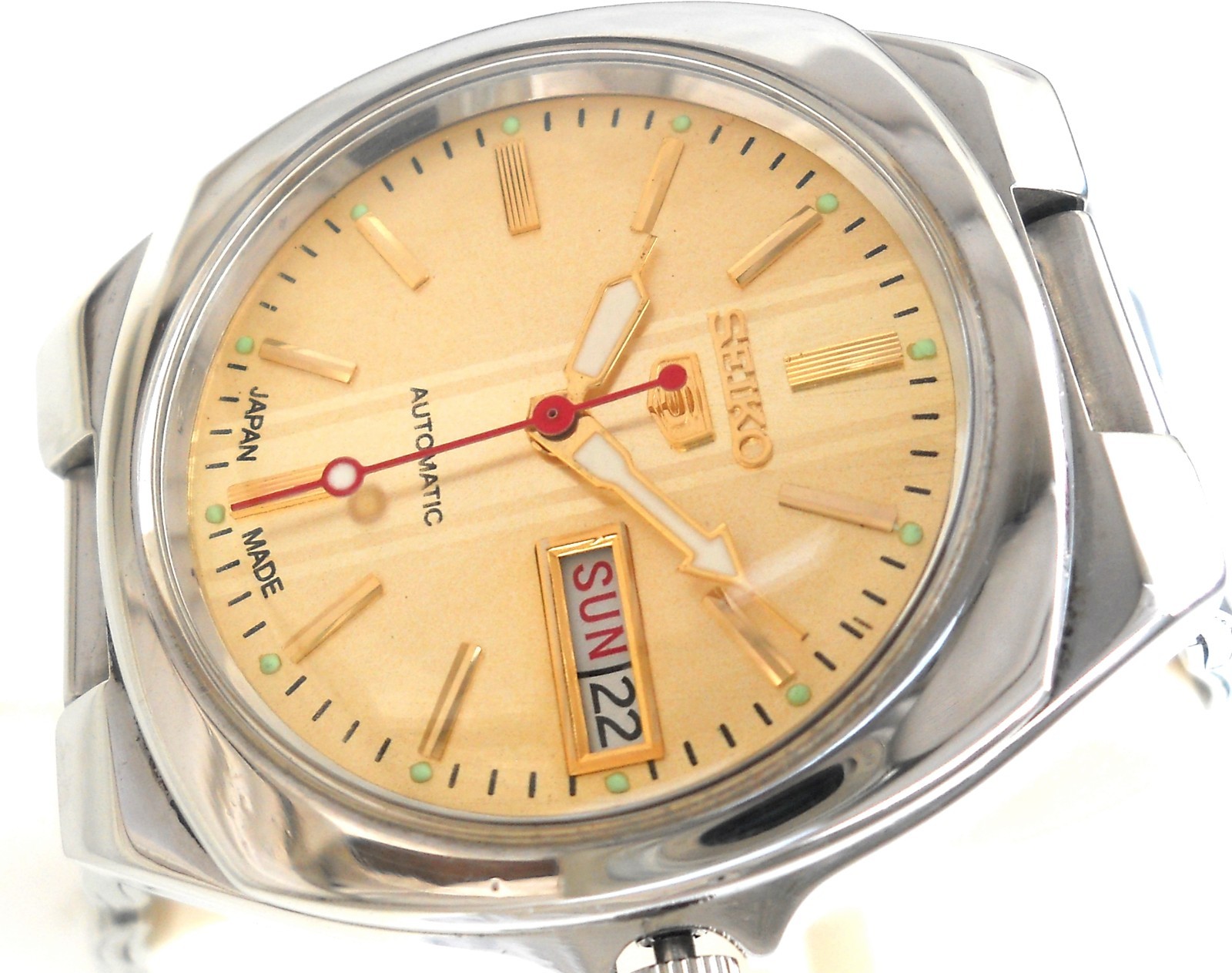 Vintage Seiko 5 Automatic 6119 Japan Men Watch – Aftermarket Gold Sunburst Dial