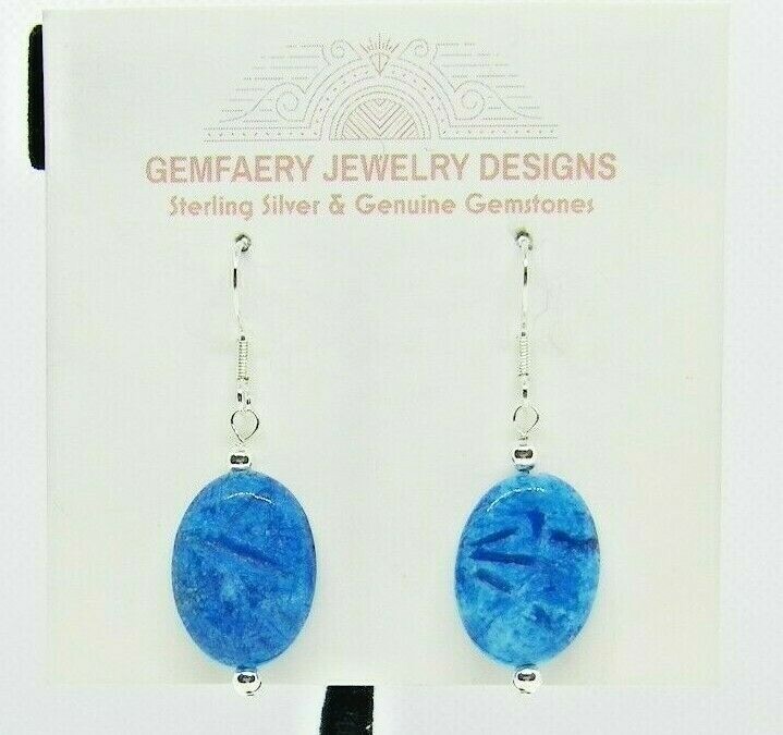 Sterling Silver BLUE CRAZY LACE AGATE Gemstone Earrings #2791…Handmade USA