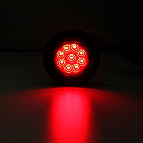 Konrali 2″ Round LED Marker Lights 9 LEDs w/Reflectors, 10 Amber & 10 Red 2