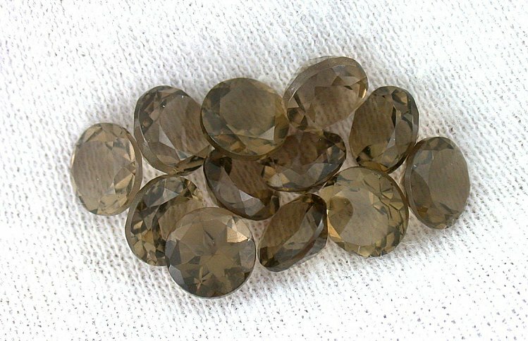 FOUR 6mm Round Natural Brazilian Smoky Quartz Gem Stone Gemstone EBS2886