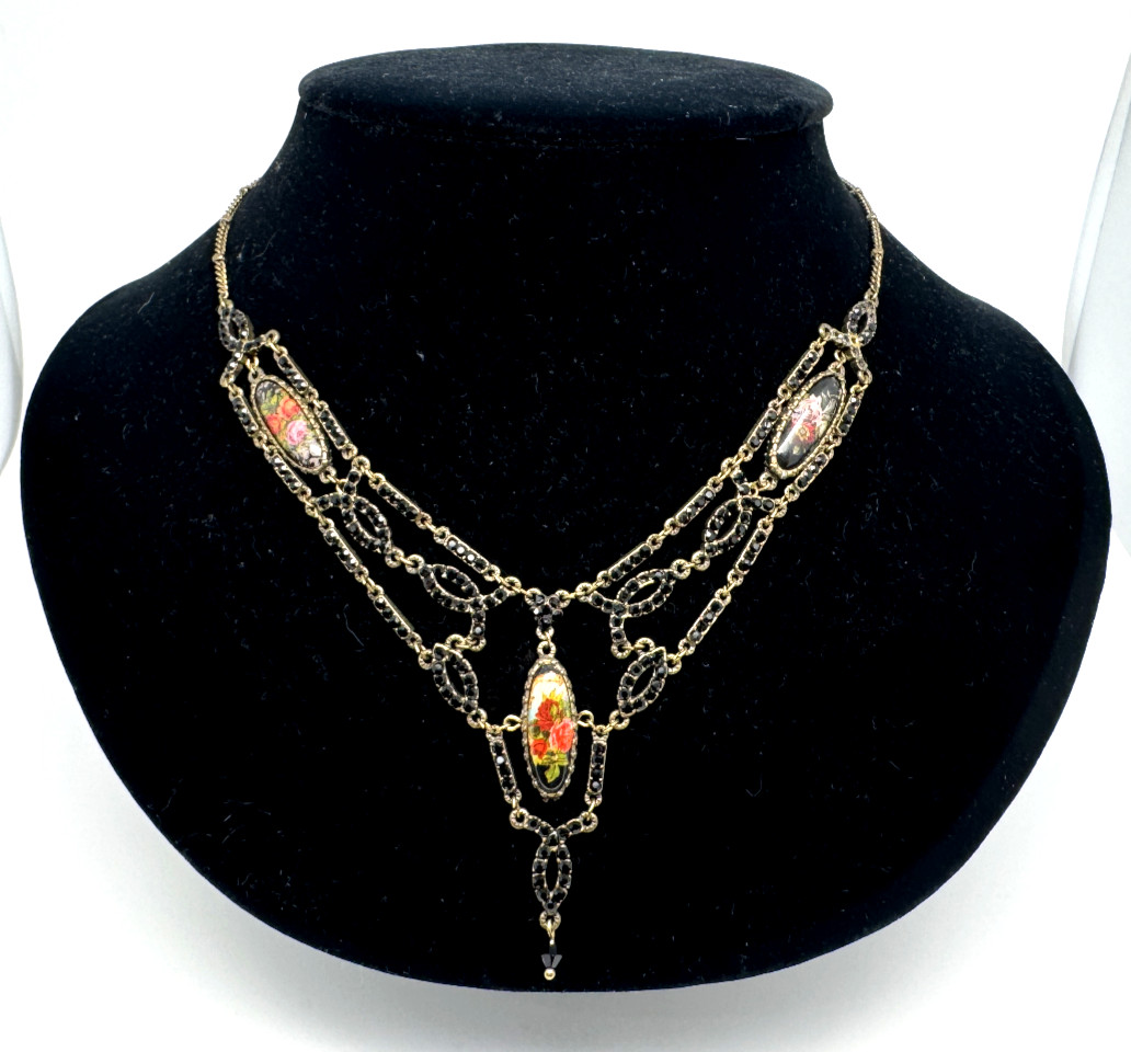 Lovely Delicate Necklace By Michal Negrin With Colorful Crystals #37#