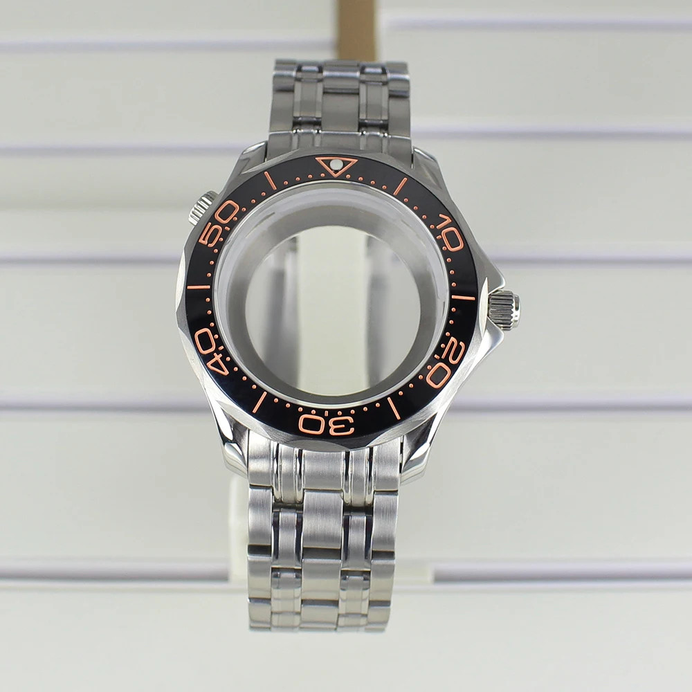41mm Watch Case Bracelet Seamaster Mod Sapphire For Seiko NH35 NH36 NH38