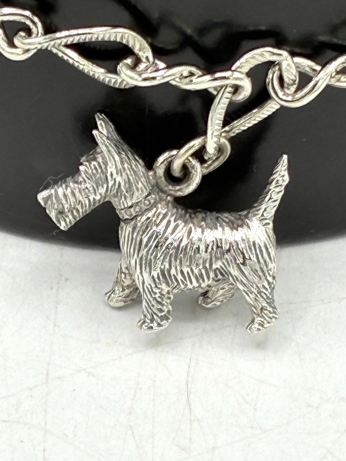 Sterling Silver Charm Bracelet Taurus Zodiac Dog Kinney 14g Figaro Chain