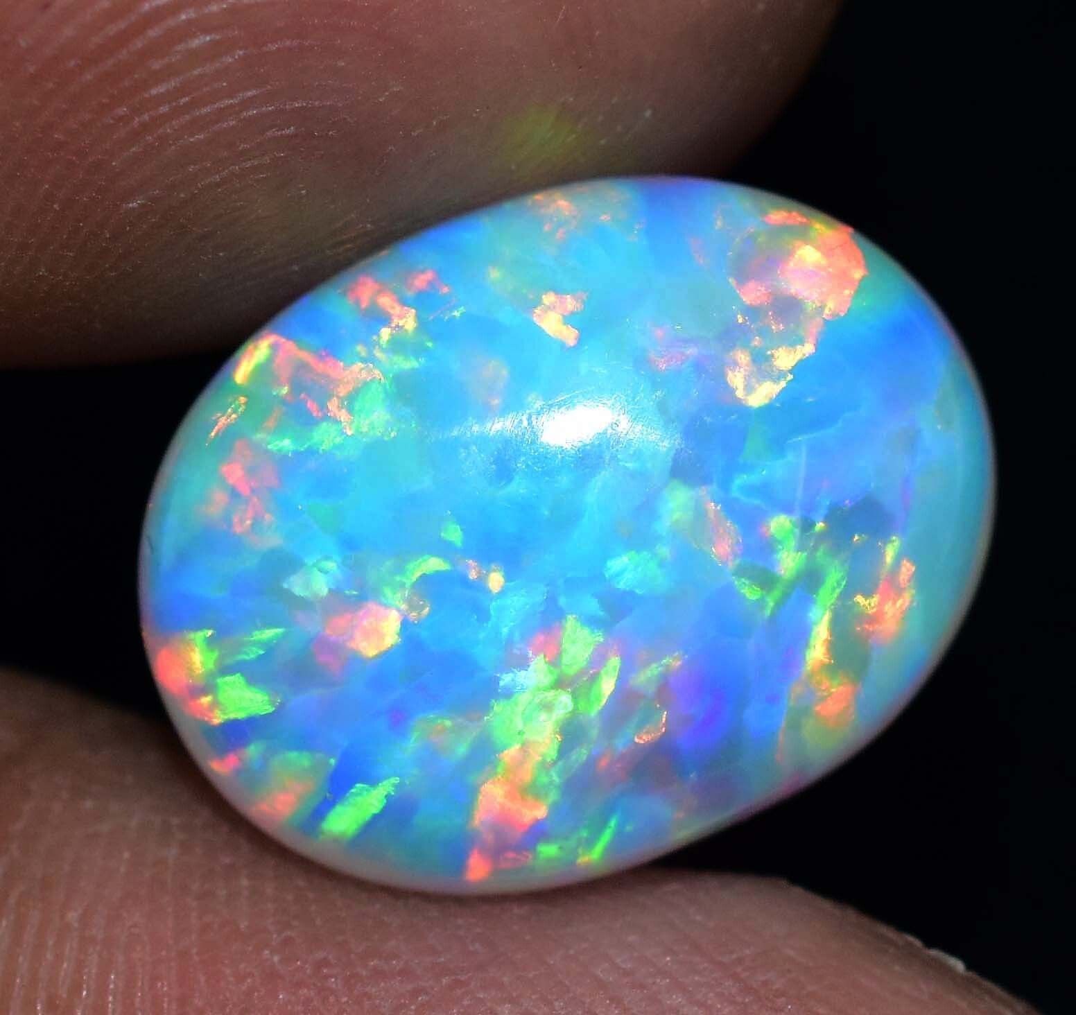 Natural Ethiopian Fire Opal 8.60 CT Certified Play Of Color 16 X 12 MM Gemstone