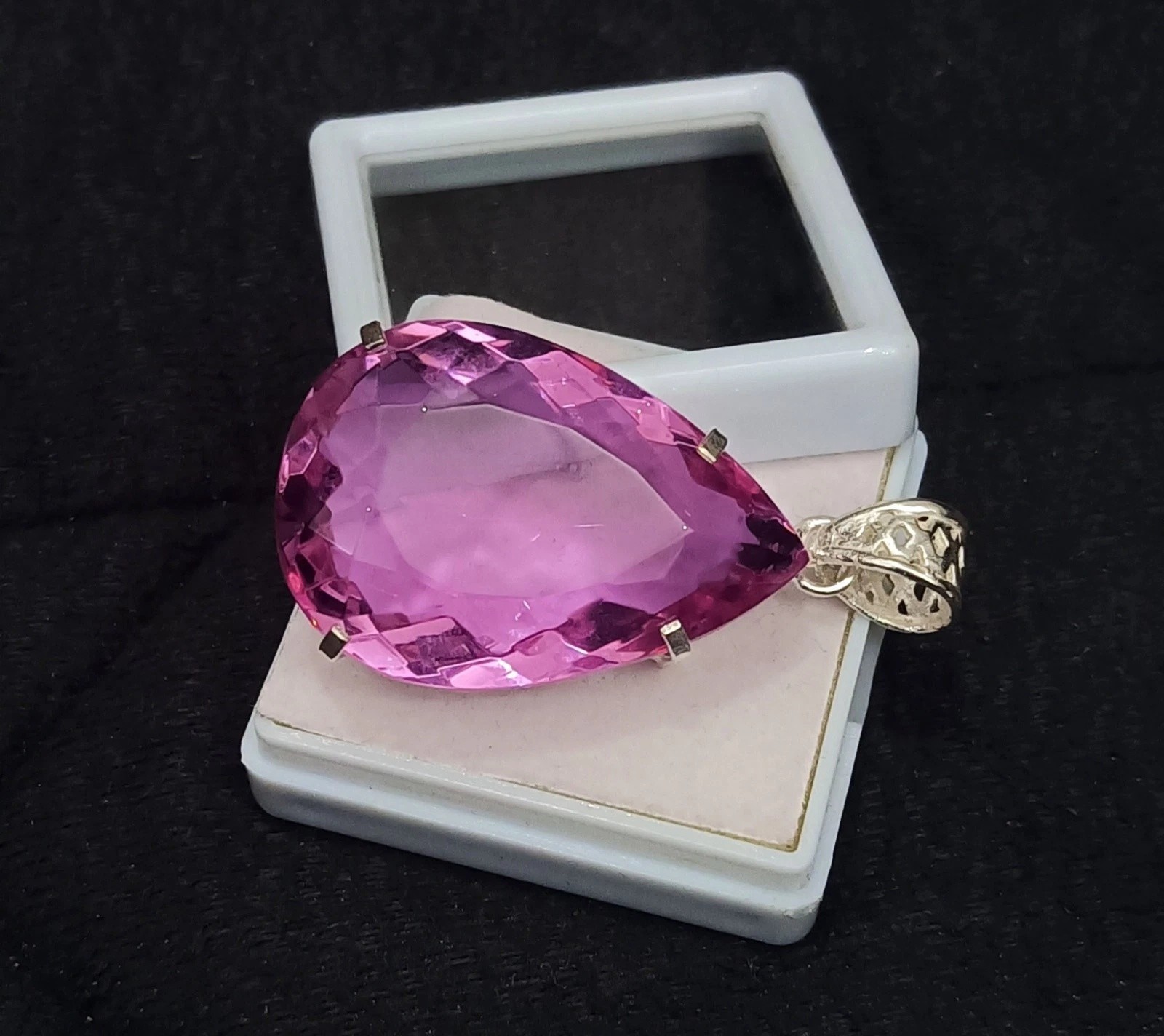 Certified AAA Natural Pear Cut 80.85 Ct Pink Topaz Pendant Loose Gemstone