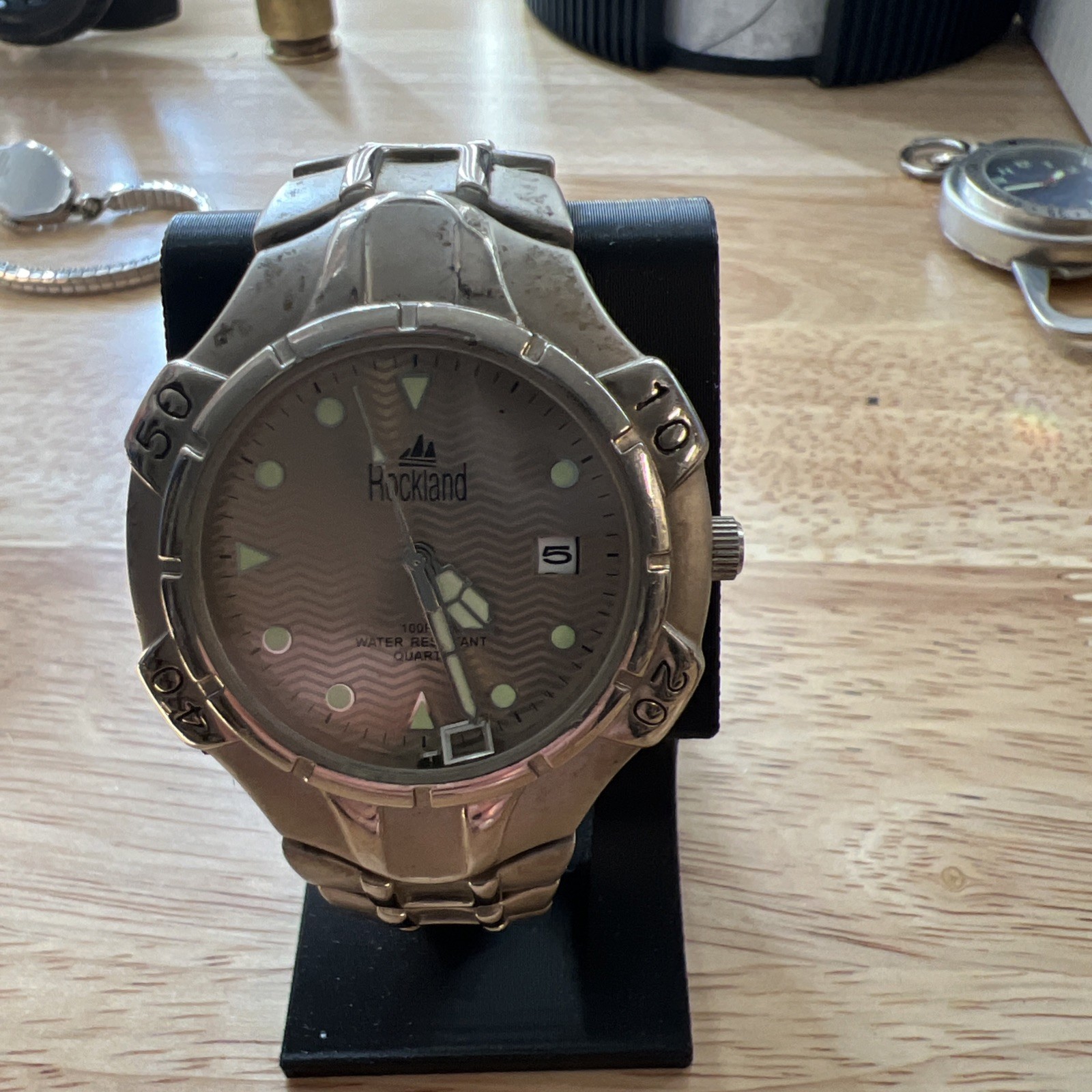 Men’s Stainless Steel Water Resistant Rockland Watch with Date Indicator