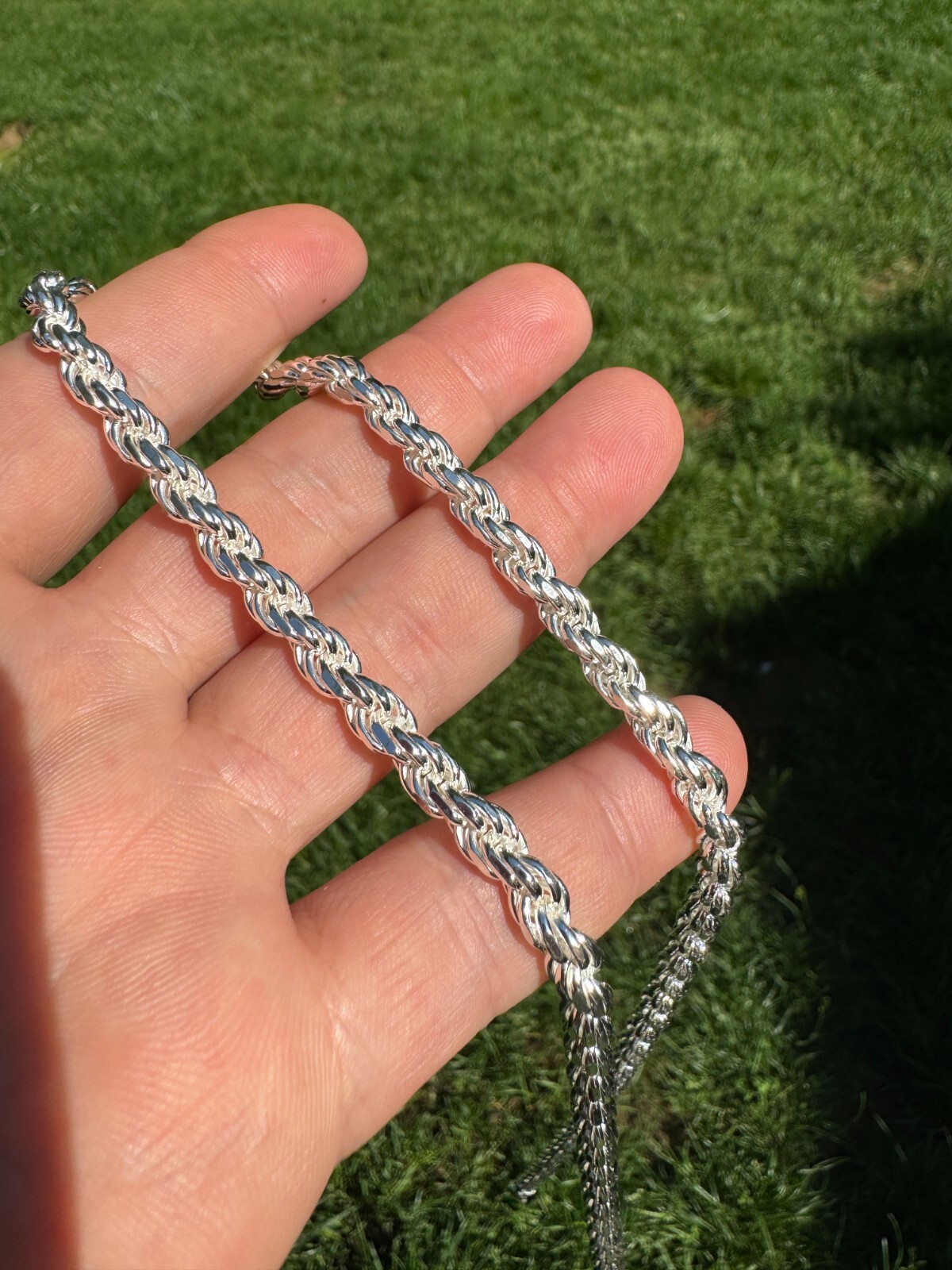 Men’s Rope Chain Real Solid 925 Sterling Silver Necklace 6mm 18″-30″ ITALY MADE