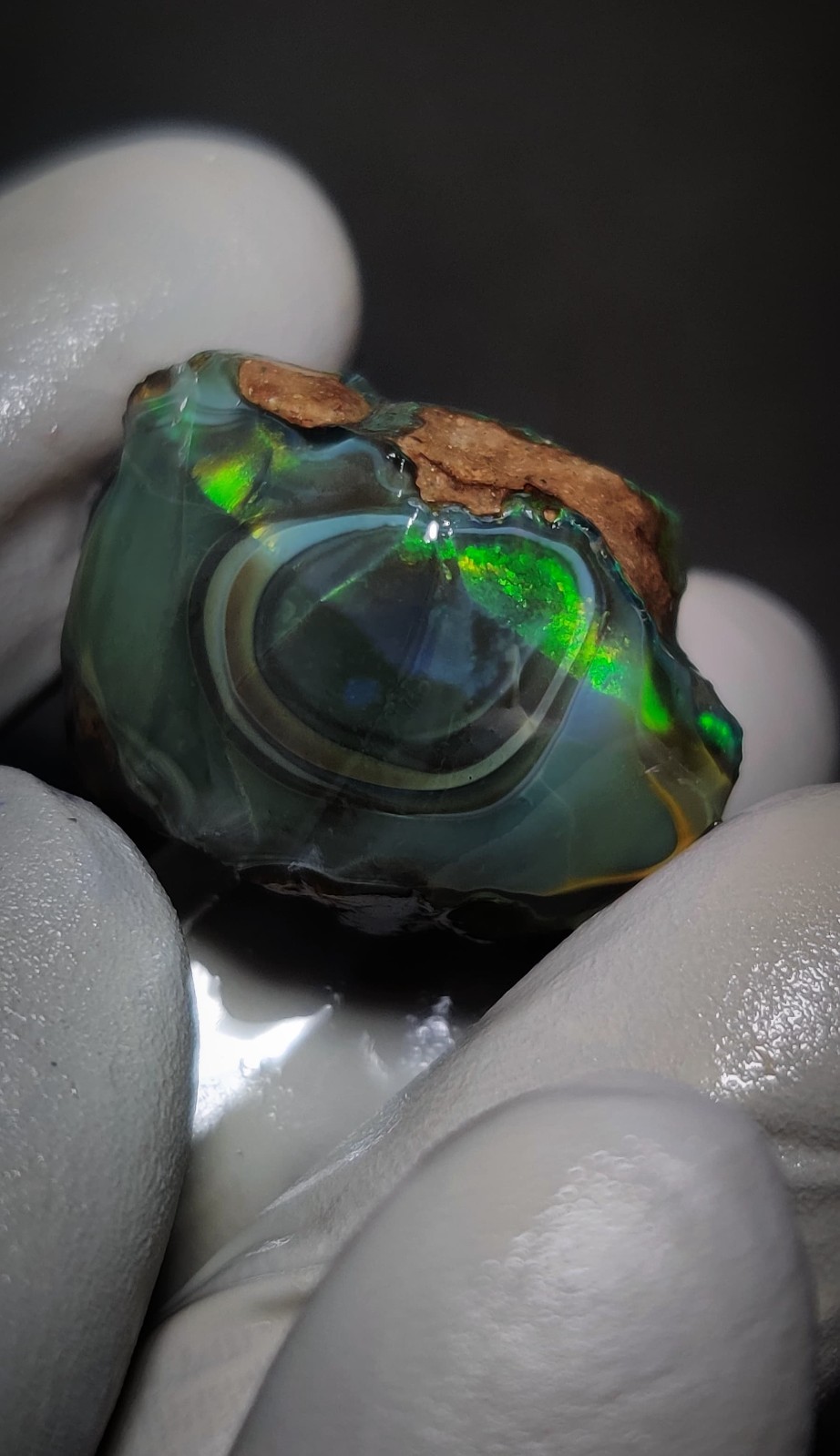 40 ct natural black ethiopian opal rough welo fire strong play of Color gemstone