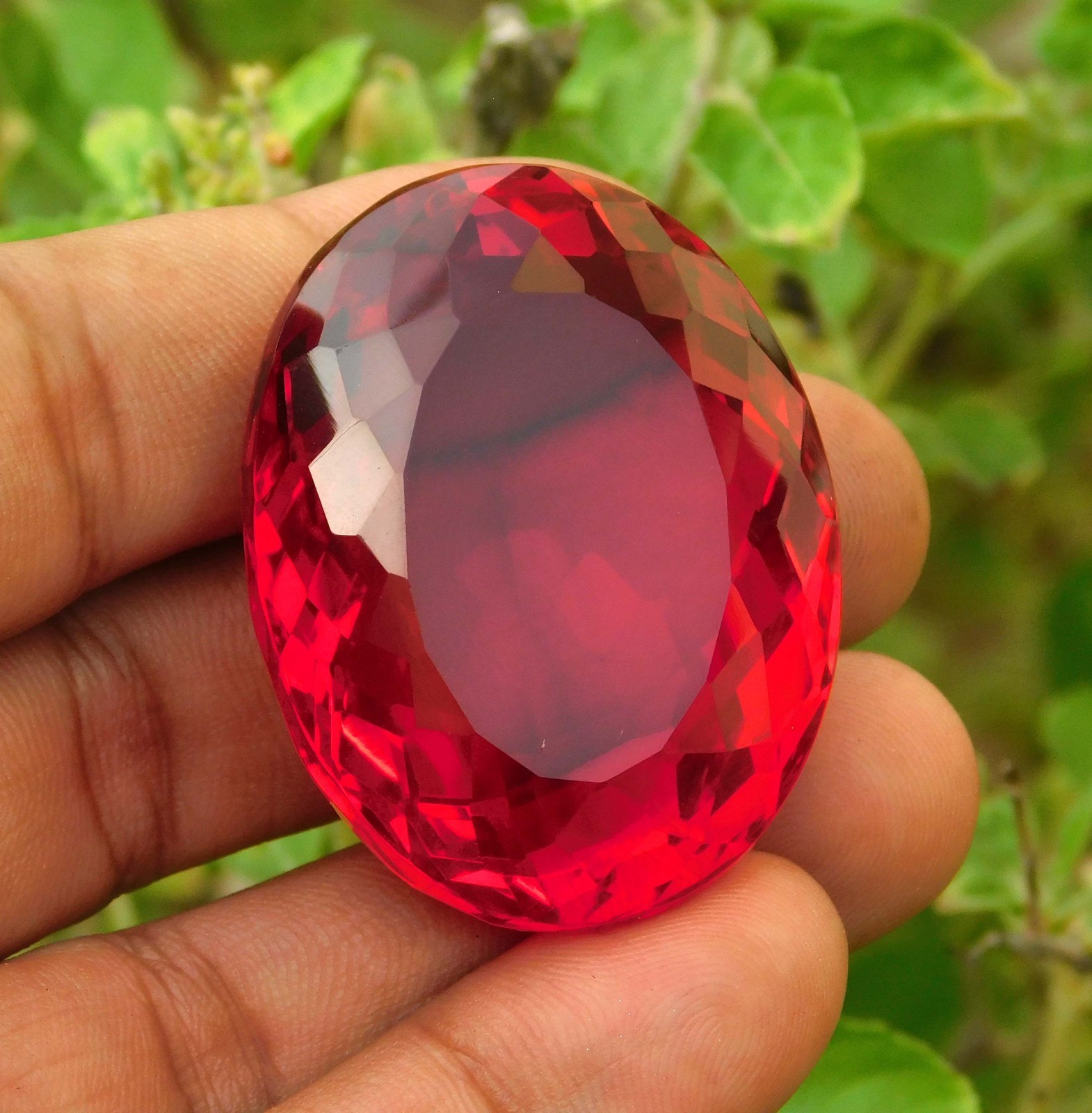 206.25cts. Natural Oval Cut Translucent Madagascar Red Ruby Loose Gemstone