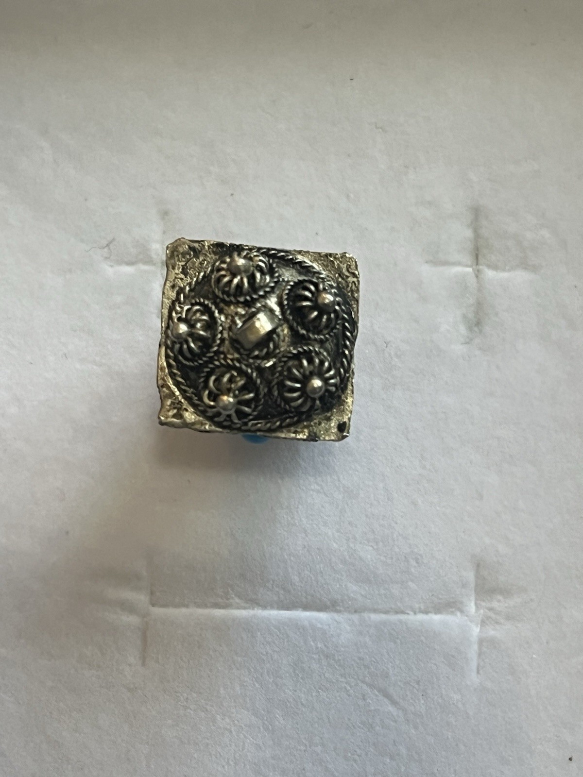 Antique Nepalese Or Tibetan Style Filigree Prayer Box Charm Sterling Silver