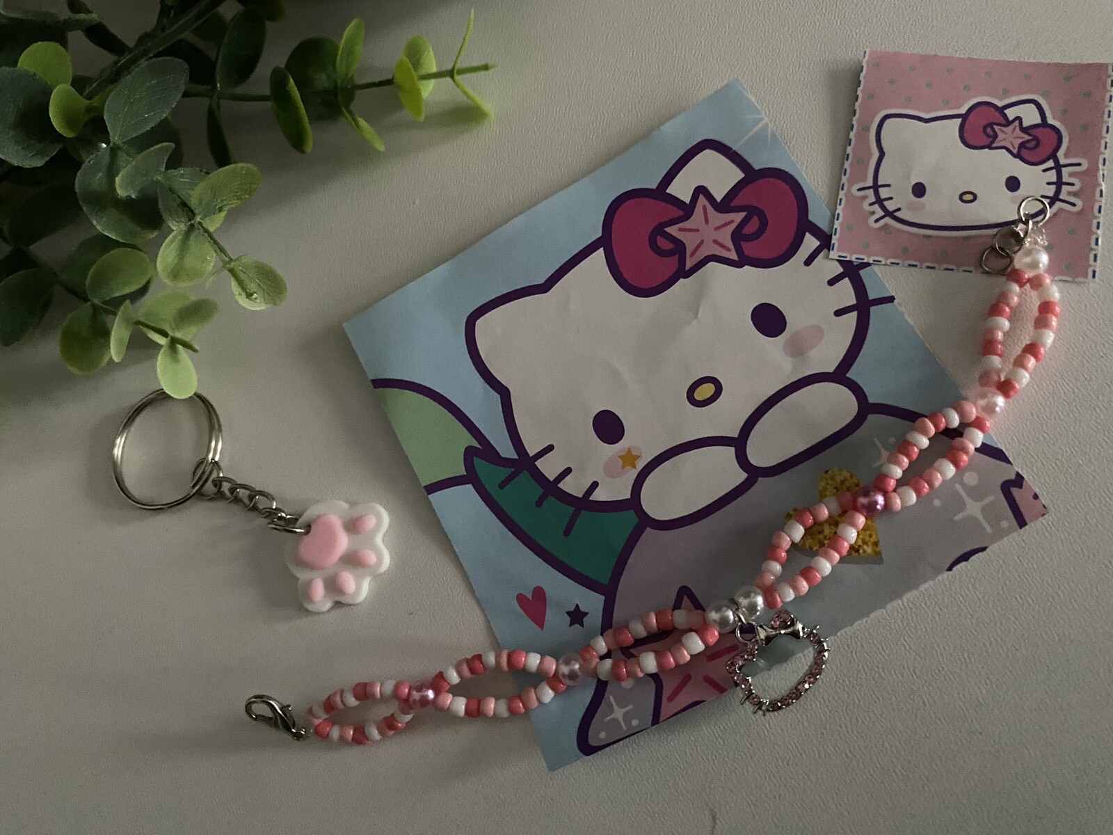 sanrio hello kitty bracelet,cool patterned wave design with hello kitty charm🩷