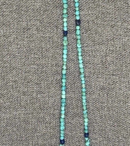 Jay King Turquoise & Lapis Beaded 34” Single Strand Necklace 925 Hook Closure