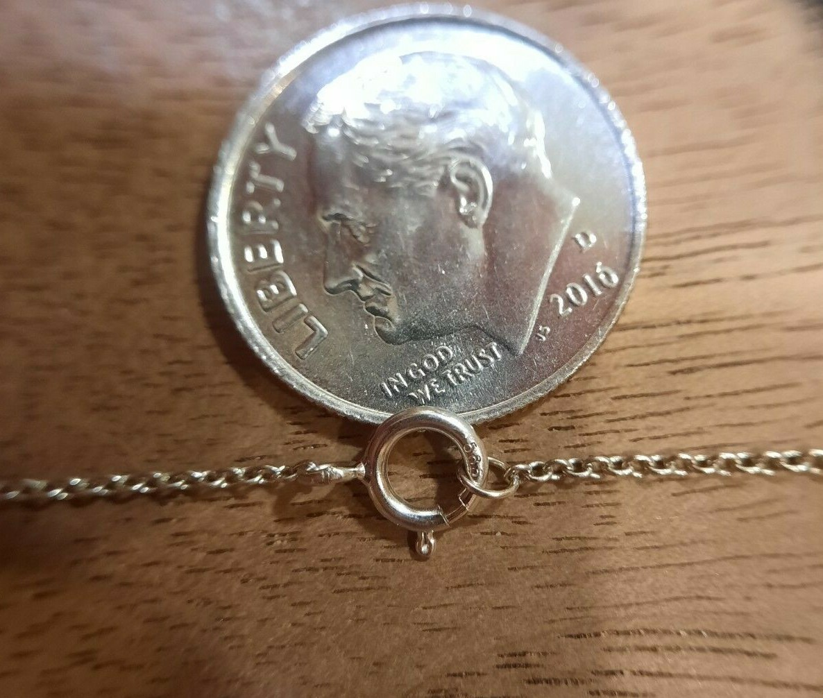 12.5″ 14K White Gold 1.0mm Child’s Rolo Chain Necklace – 0.817 grams