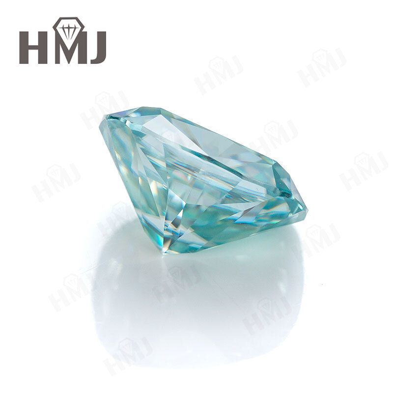 Round Aqua Blue Moissanite Loose Stone Gemstone 6 Shapes GRA Certified Jewelry