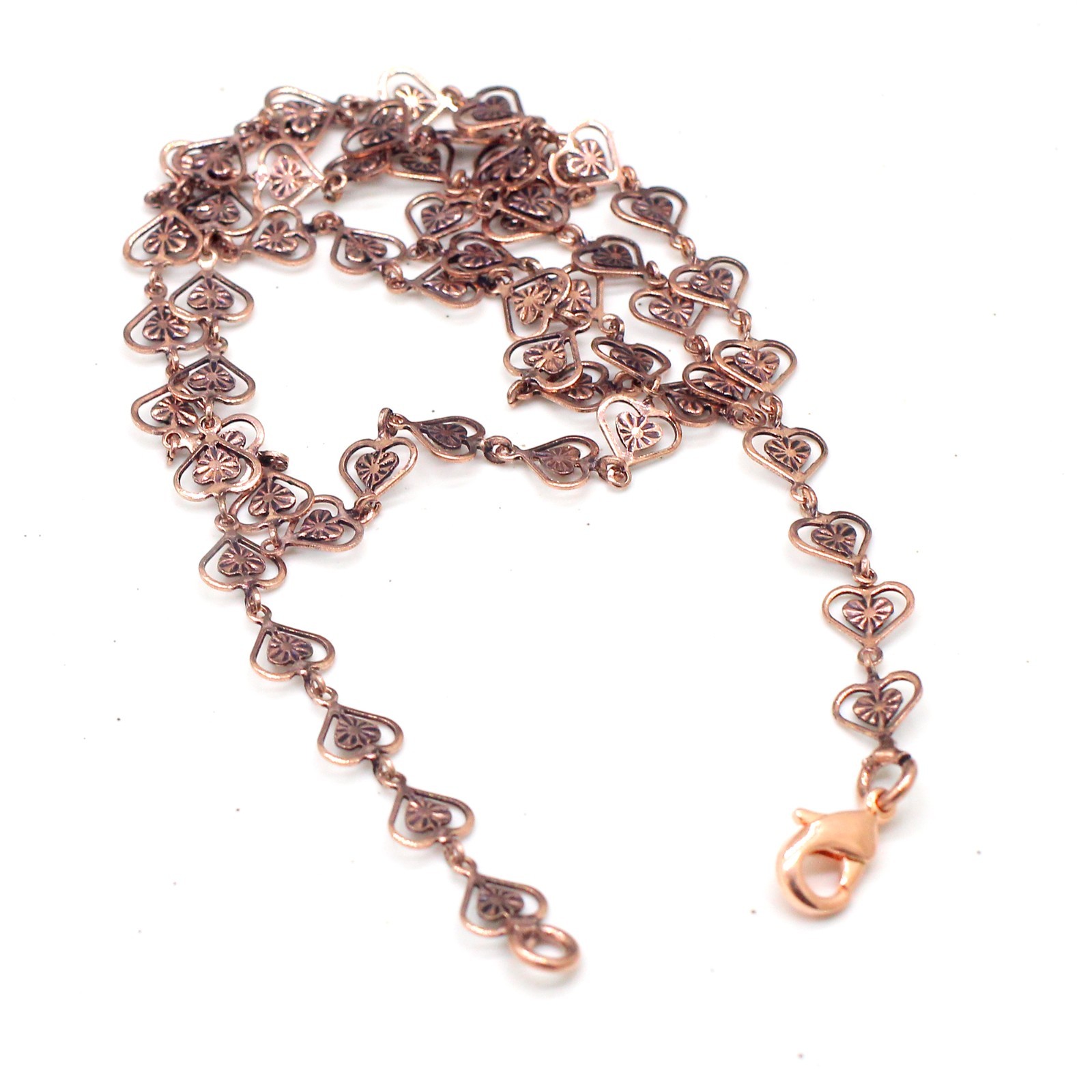 Pure Solid Copper Leaf Design Women And Men Chain Necklace Copper All Size