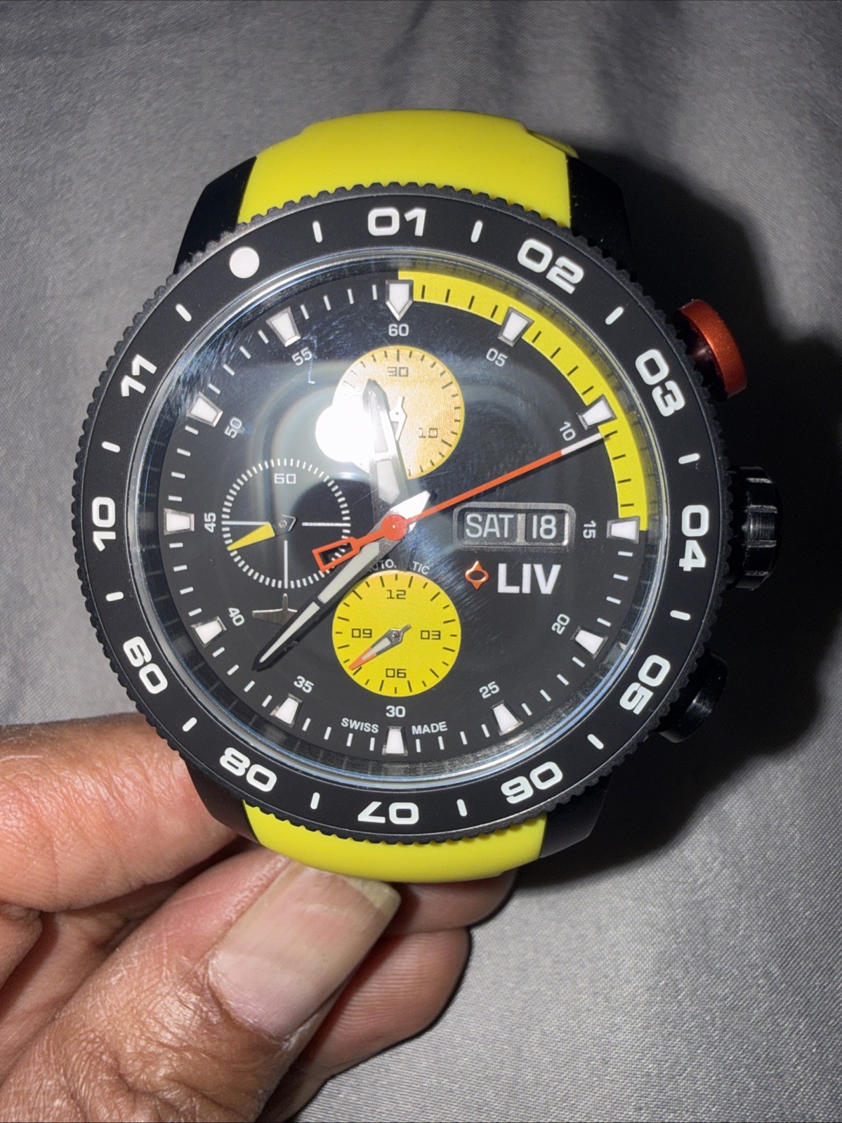 P-51 Big Pilot Ferocious Franki Yellow Watch No Box